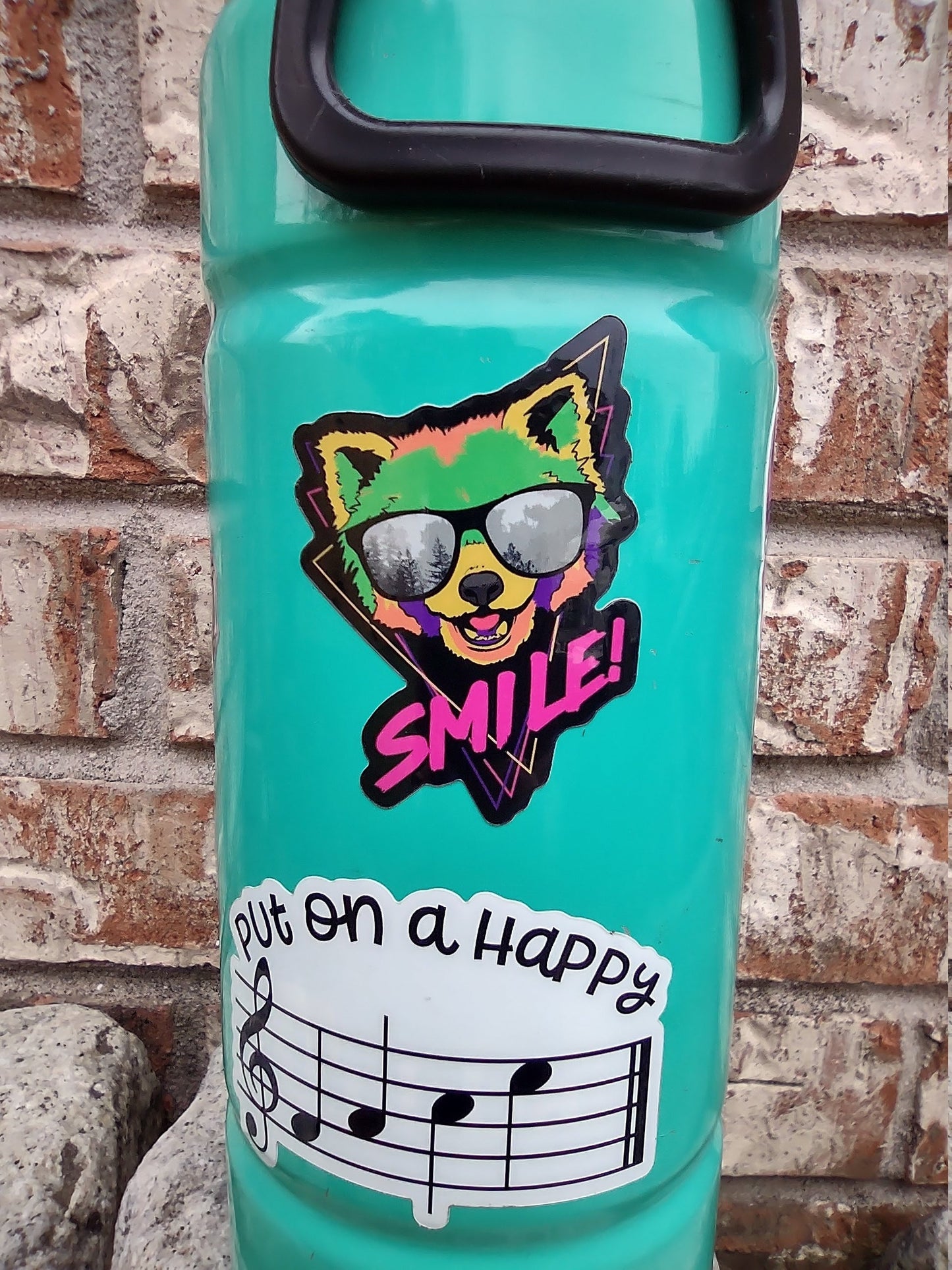 Smile Red Panda Vinyl Sticker – Retro Glossy Design for Animal Lovers