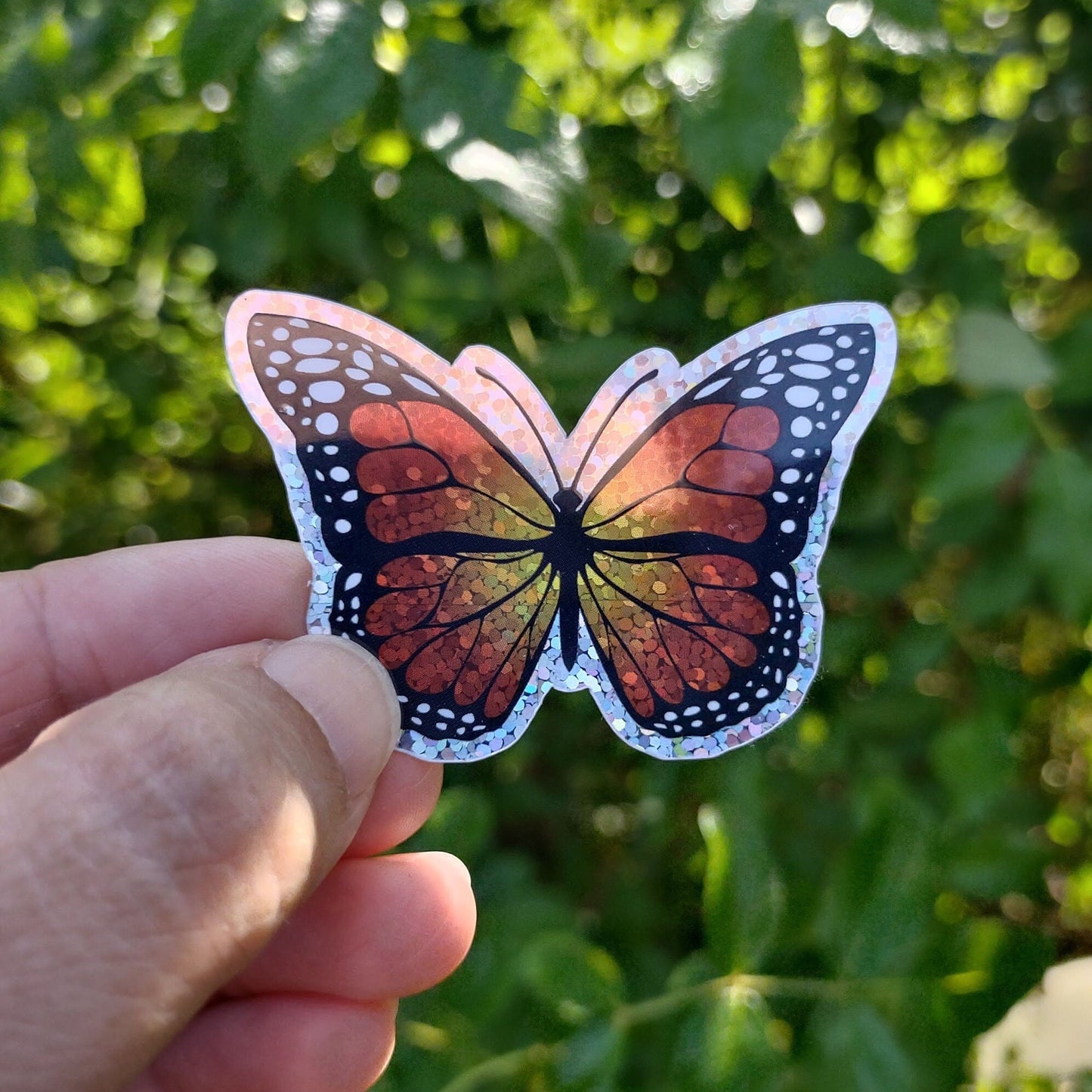 Glitter Butterfly Vinyl Sticker – Waterproof Nature Decal for Butterfly Lovers