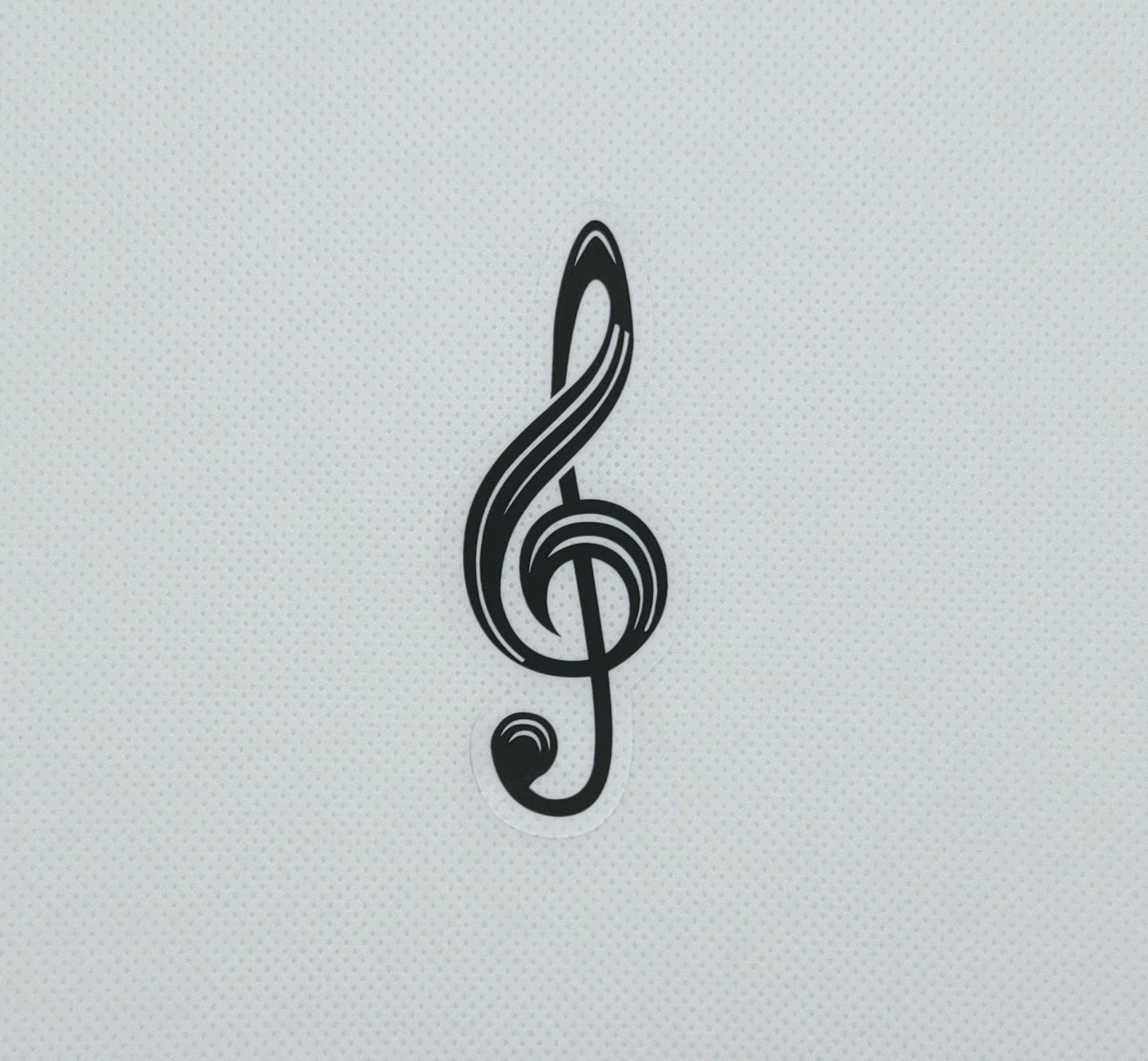 Treble Clef Transparent Vinyl Sticker – Minimalist Music Decal for Musicians