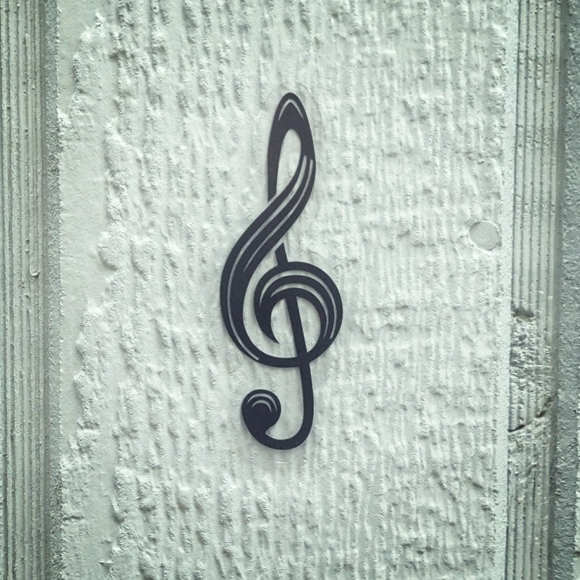 Treble Clef Transparent Vinyl Sticker – Minimalist Music Decal for Musicians