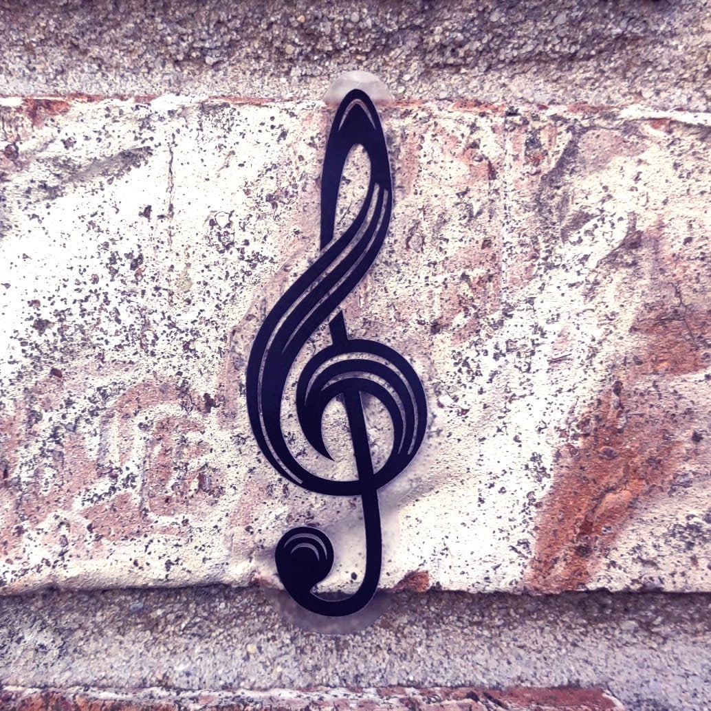 Treble Clef Transparent Vinyl Sticker – Minimalist Music Decal for Musicians