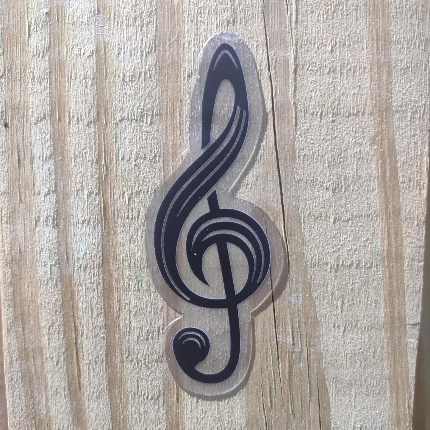 Treble Clef Transparent Vinyl Sticker – Minimalist Music Decal for Musicians