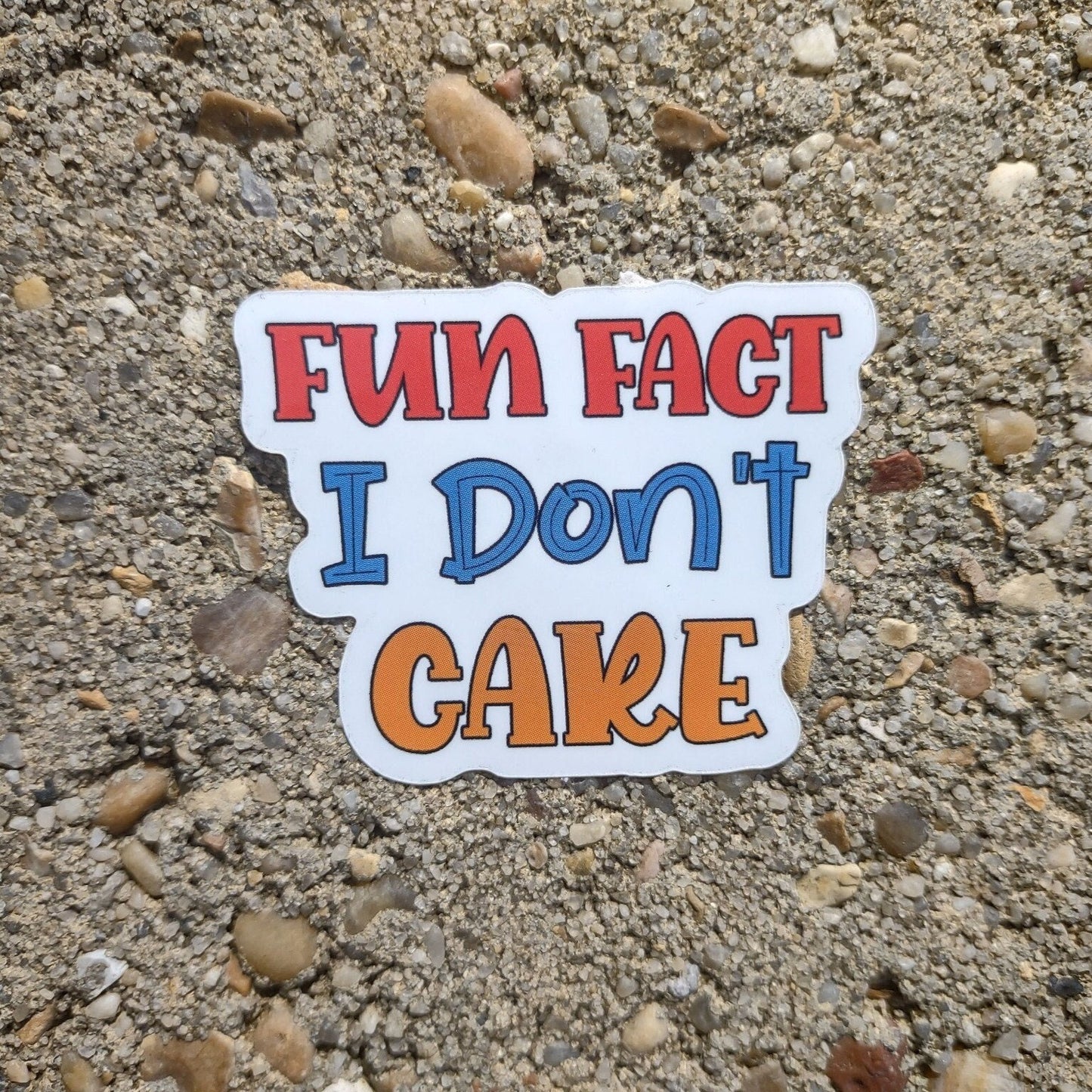 Fun Fact: I Don’t Care Vinyl Sticker – Waterproof Sassy Introvert Gift