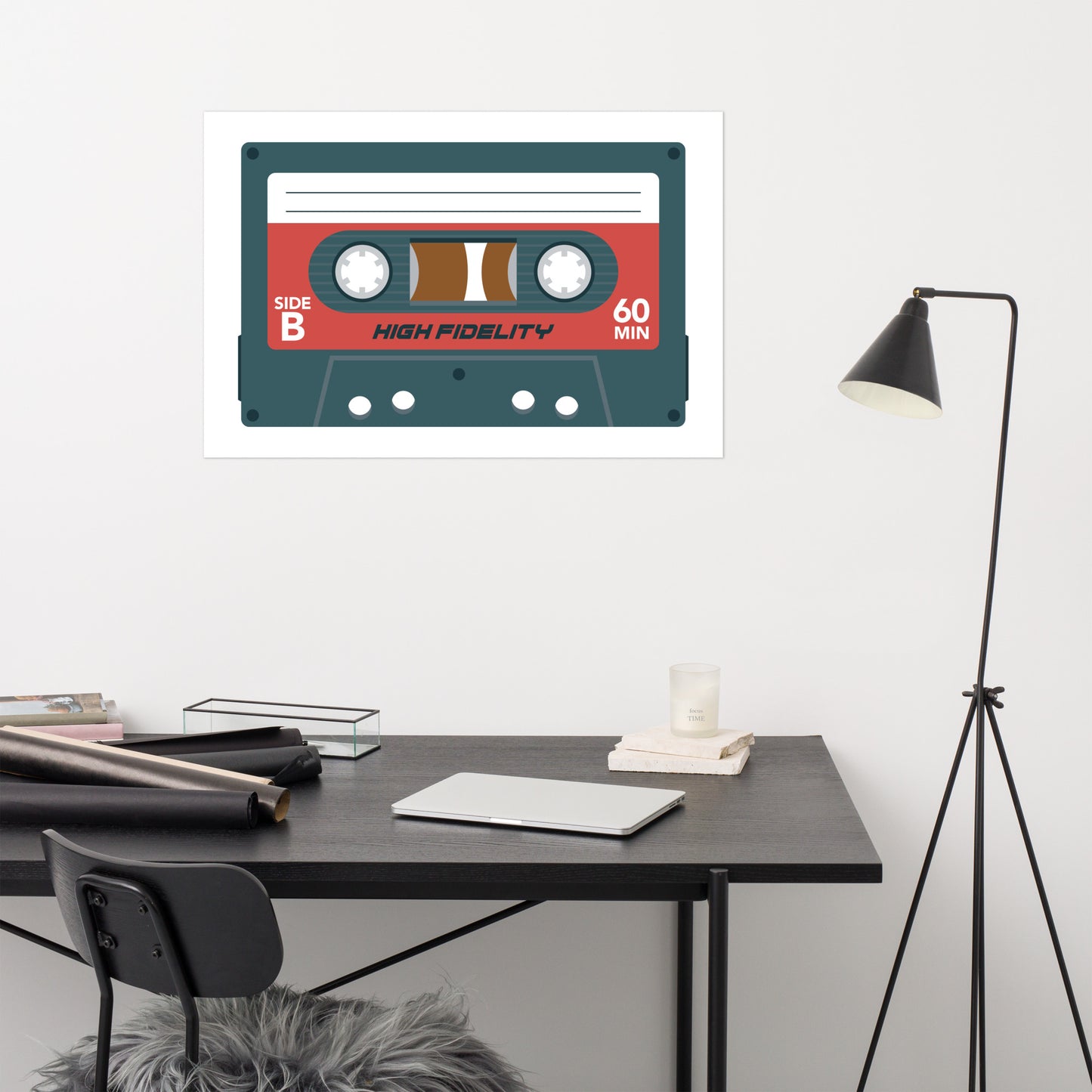 Póster de casete retro de alta fidelidad