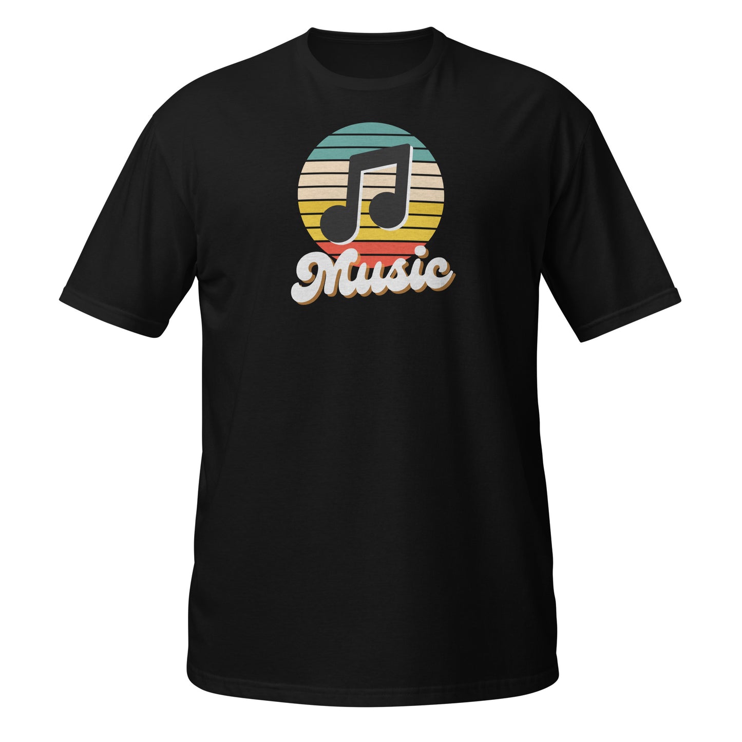Camiseta retro con notas musicales