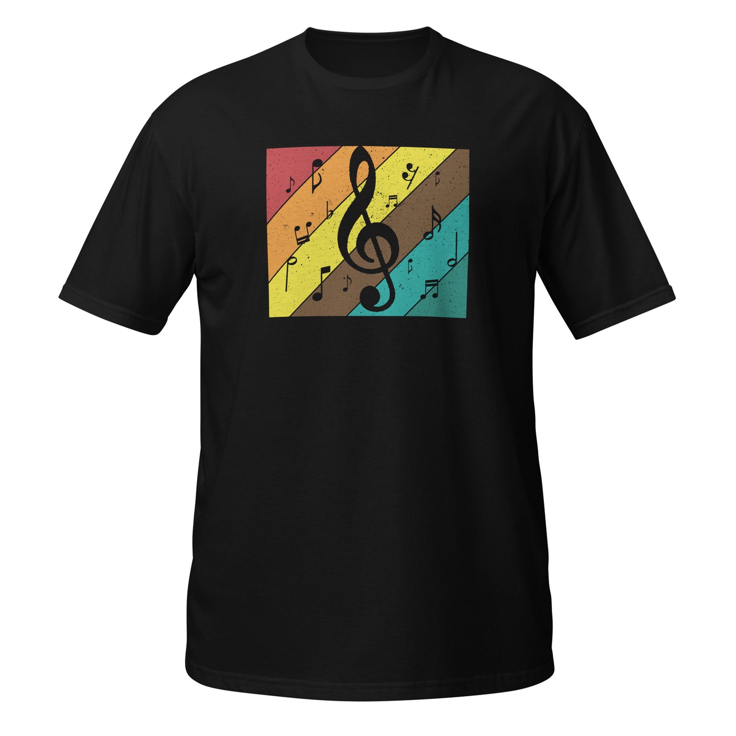 Camiseta con clave de sol y melodía retro