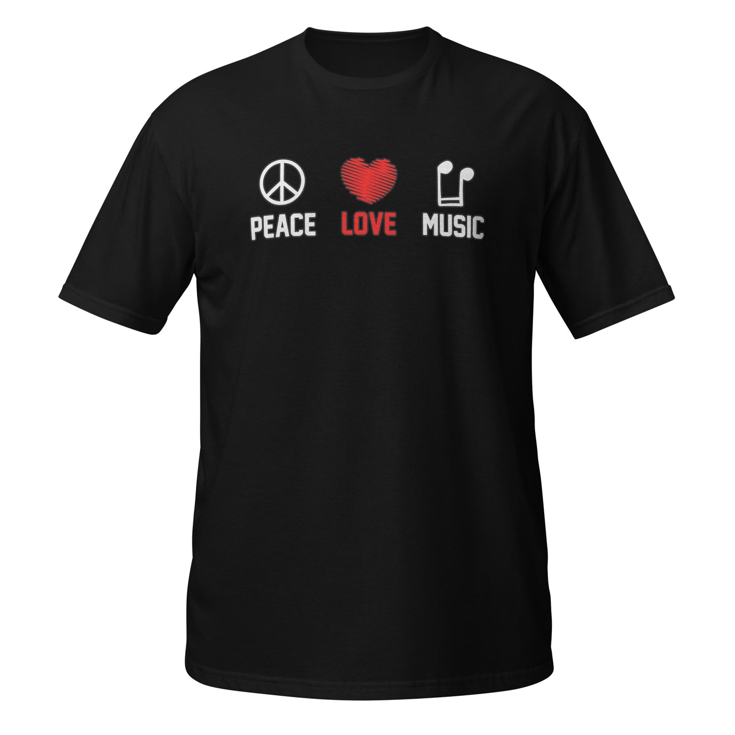 Camiseta de música Peace Love