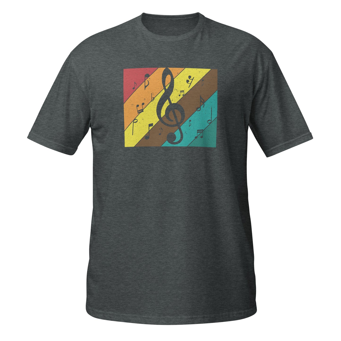 Camiseta con clave de sol y melodía retro