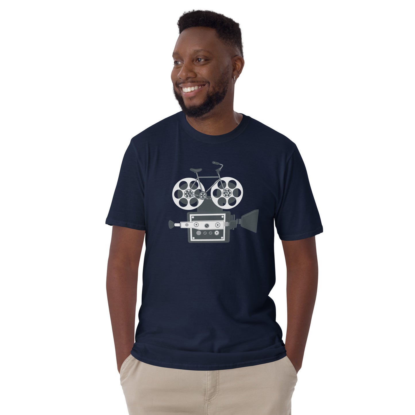 Camiseta gráfica de fusión de ciclismo y cine