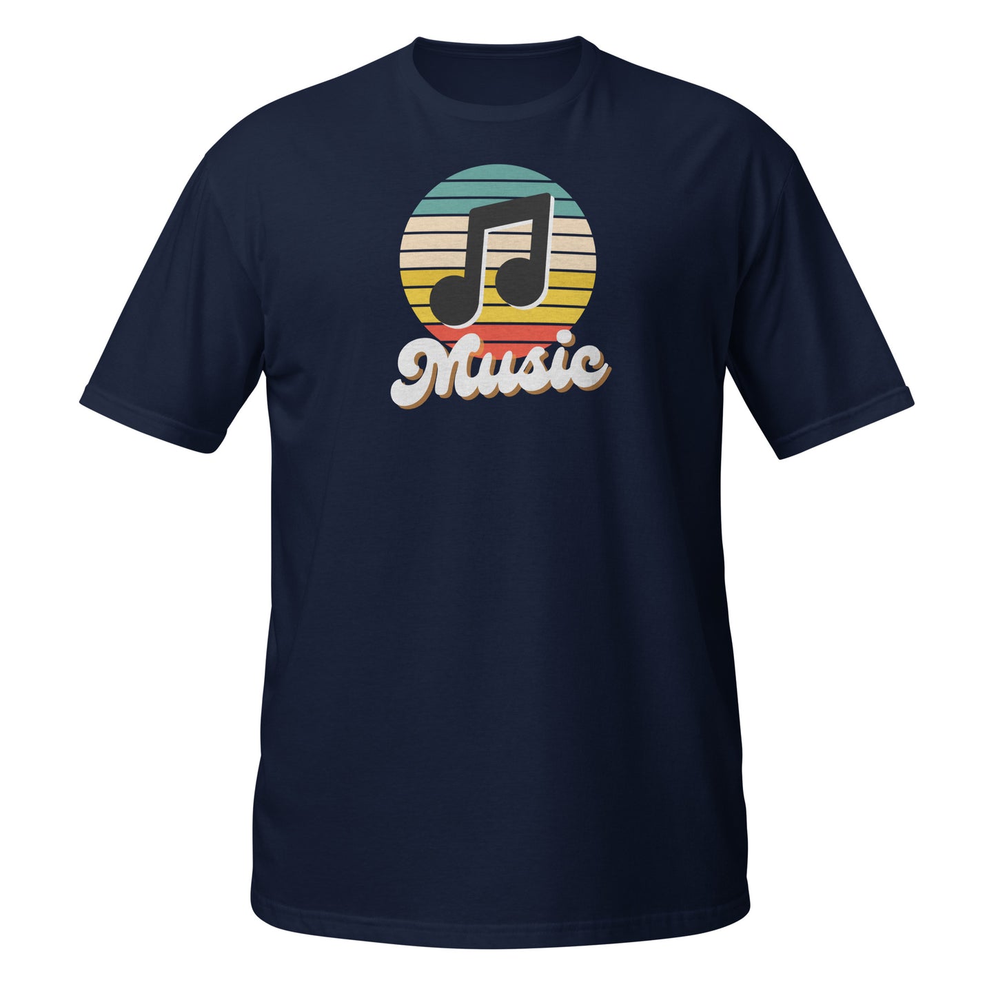 Camiseta retro con notas musicales
