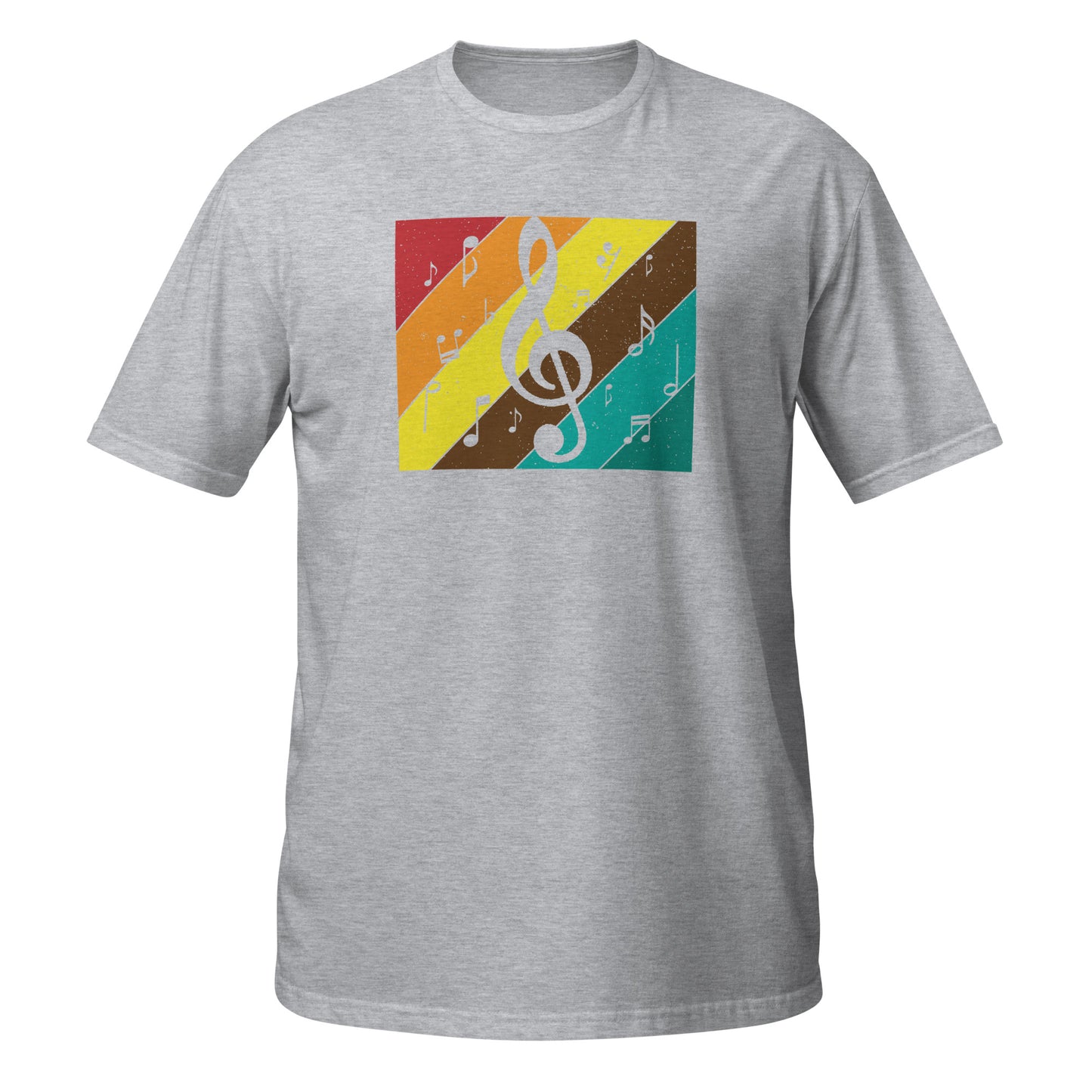Camiseta con clave de sol y melodía retro