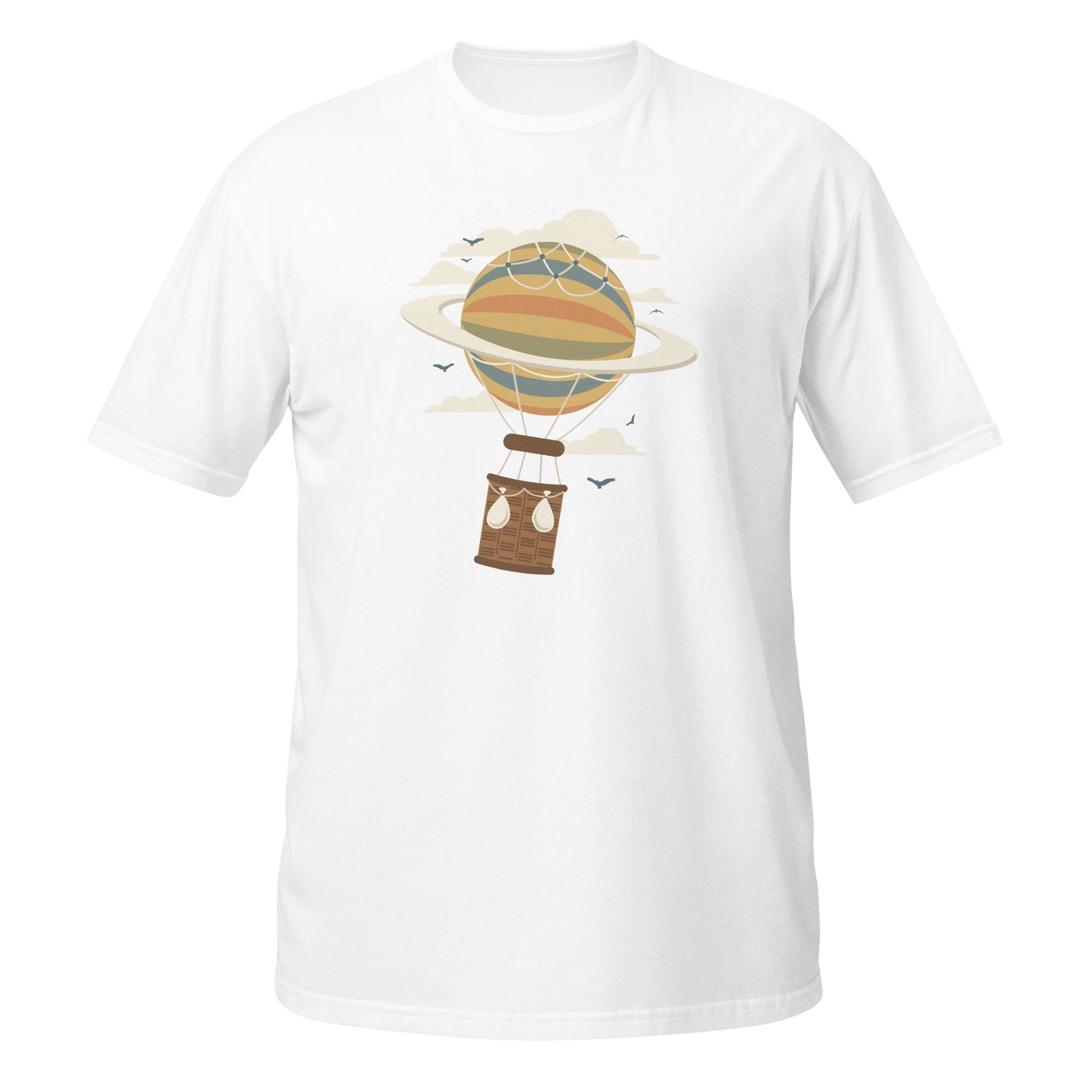 Camiseta gráfica de aventura en globo de Saturno