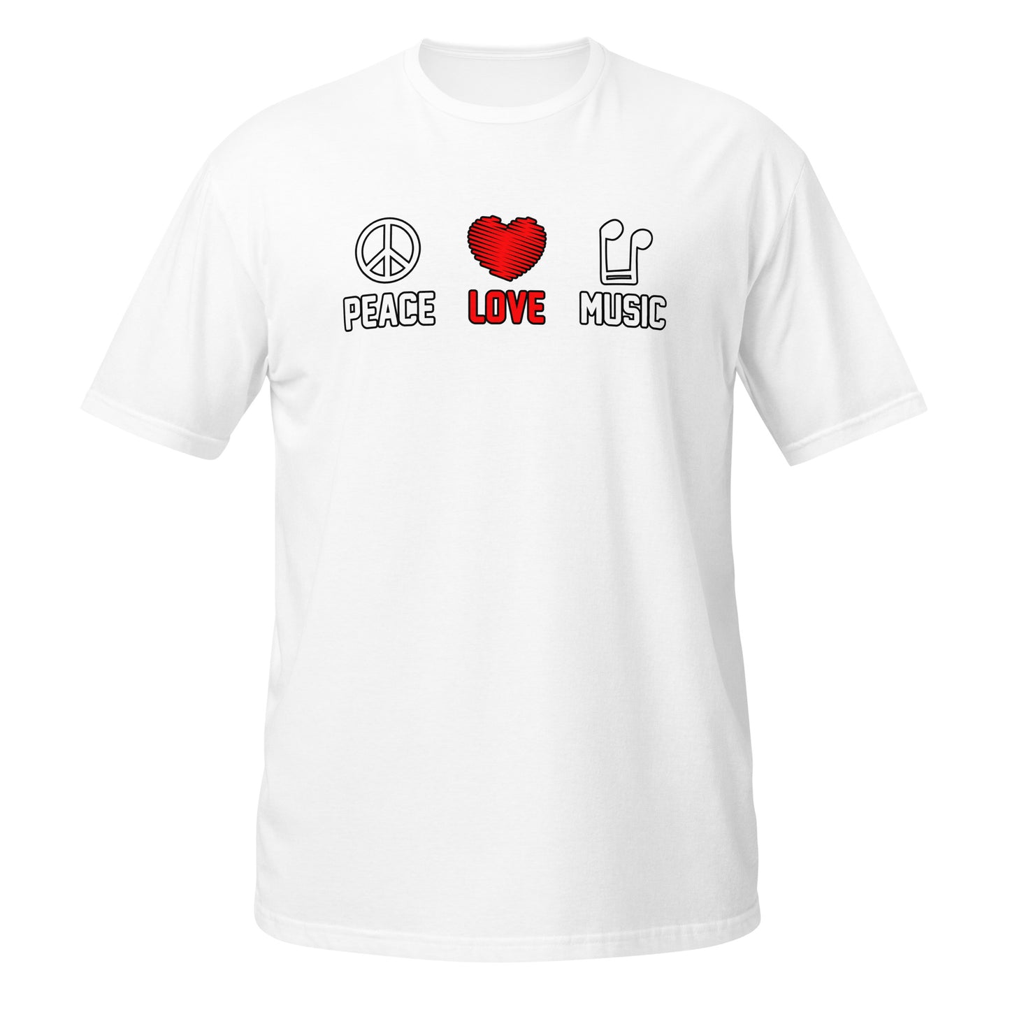 Camiseta de música Peace Love