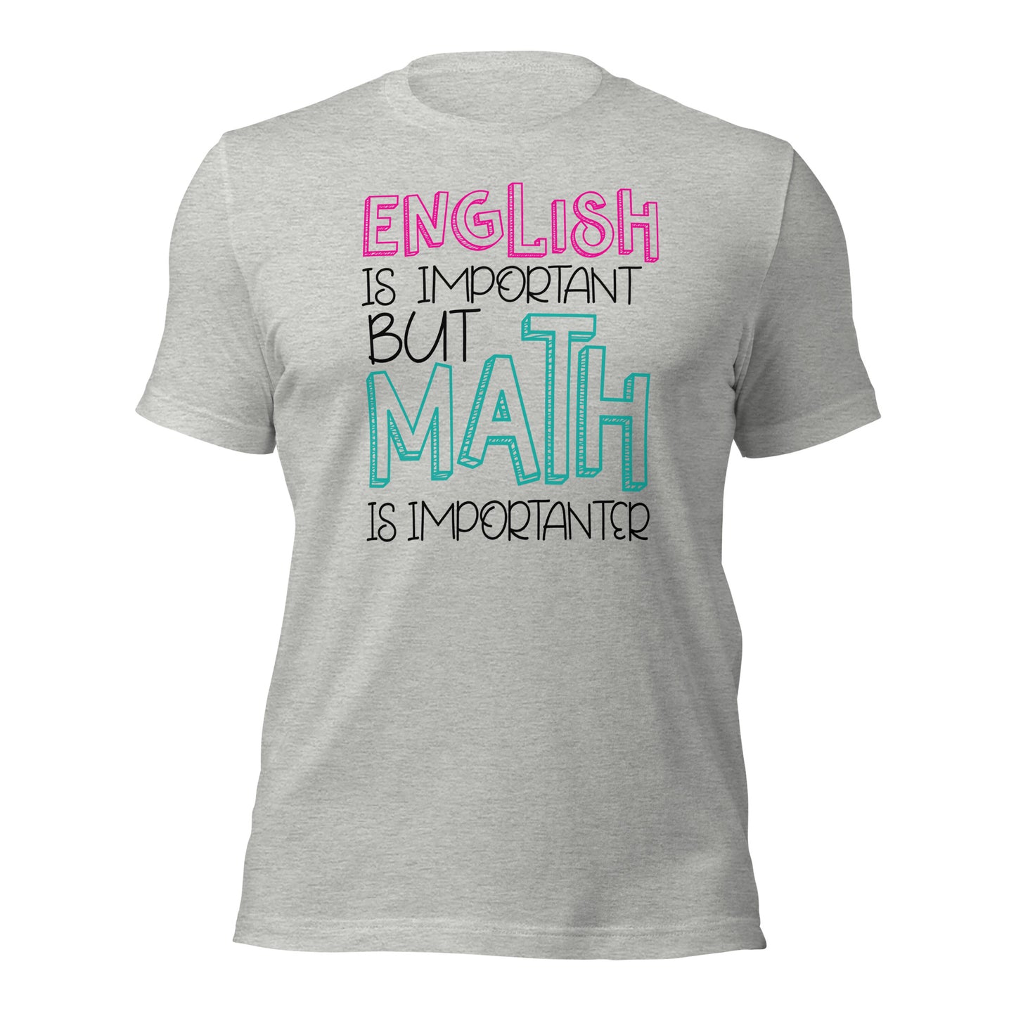 El inglés es importante, pero las matemáticas son aún más importantes. Camiseta del profesor.