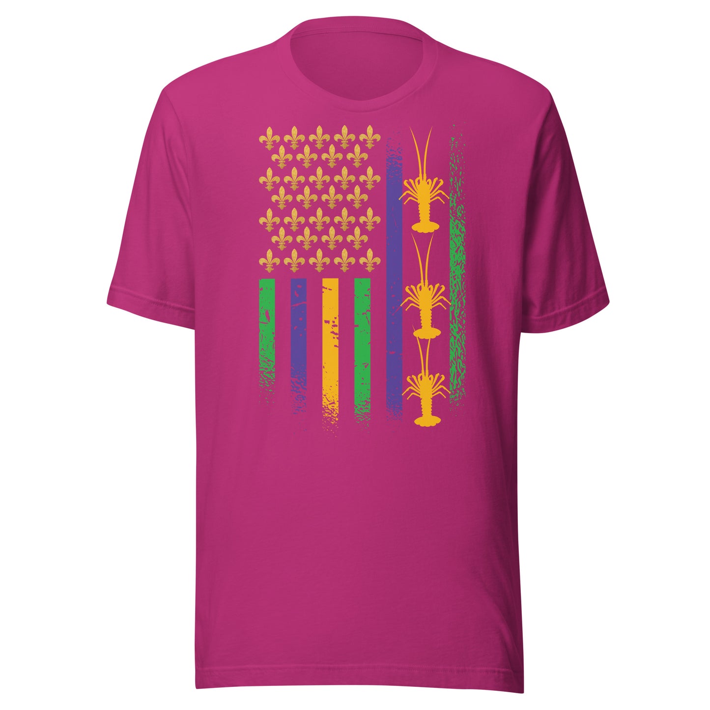 Camiseta con la bandera del Mardi Gras de cangrejos de río