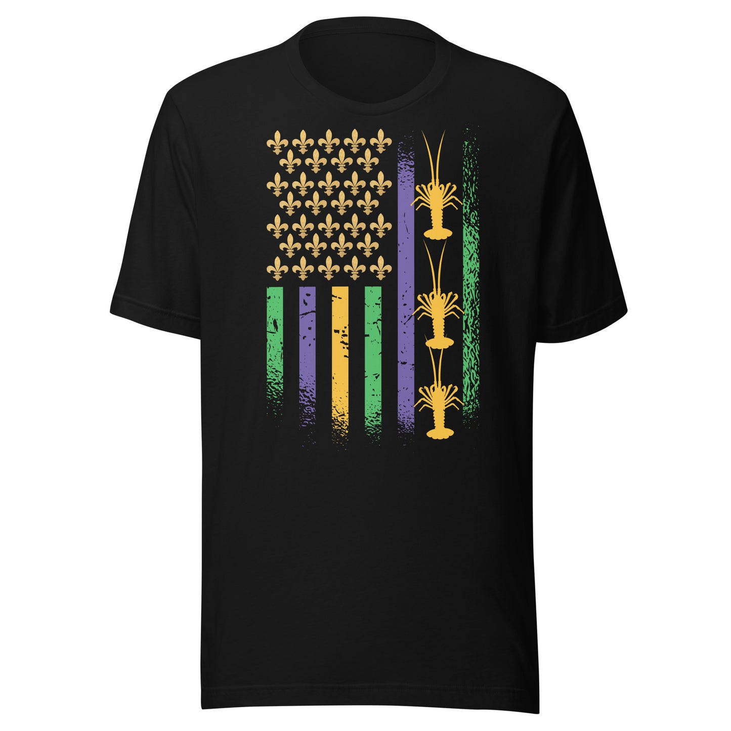 Camiseta con la bandera del Mardi Gras de cangrejos de río