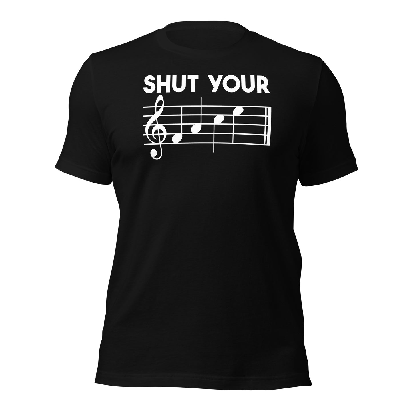 Cierra la cara Camiseta con notas musicales