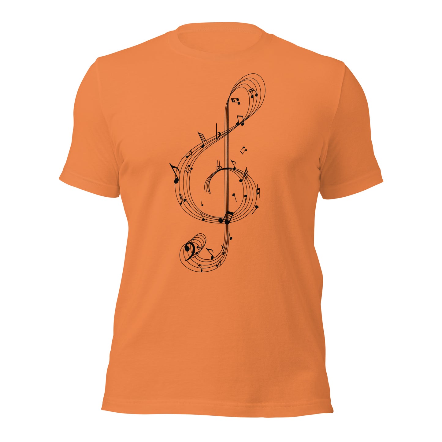 Camiseta con clave de sol y melodía caprichosa