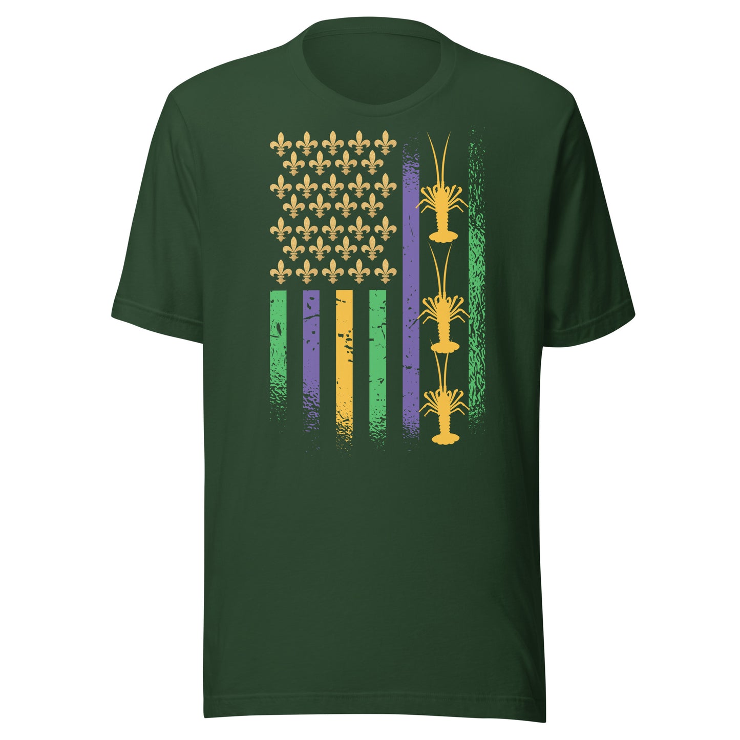 Camiseta con la bandera del Mardi Gras de cangrejos de río