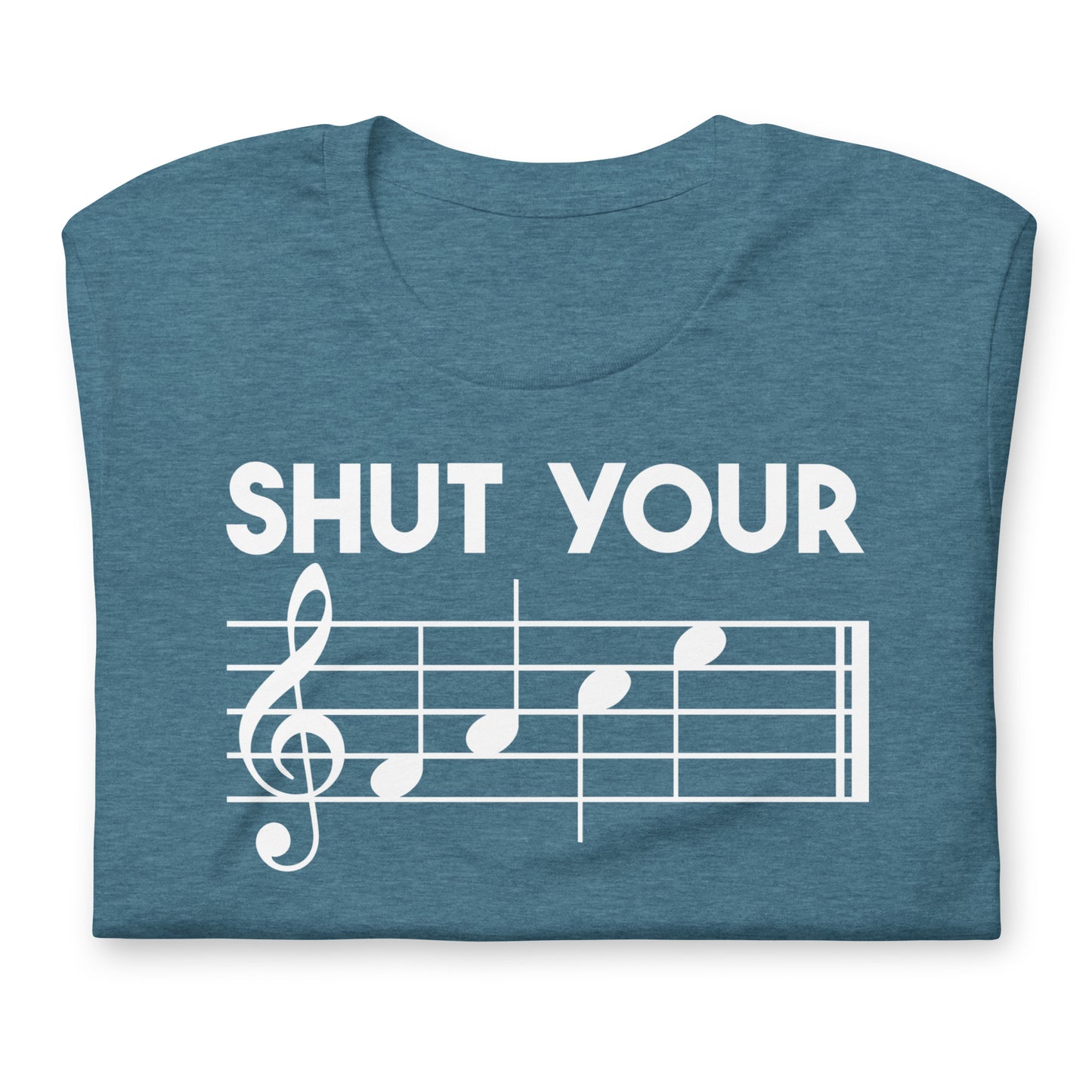 Cierra la cara Camiseta con notas musicales