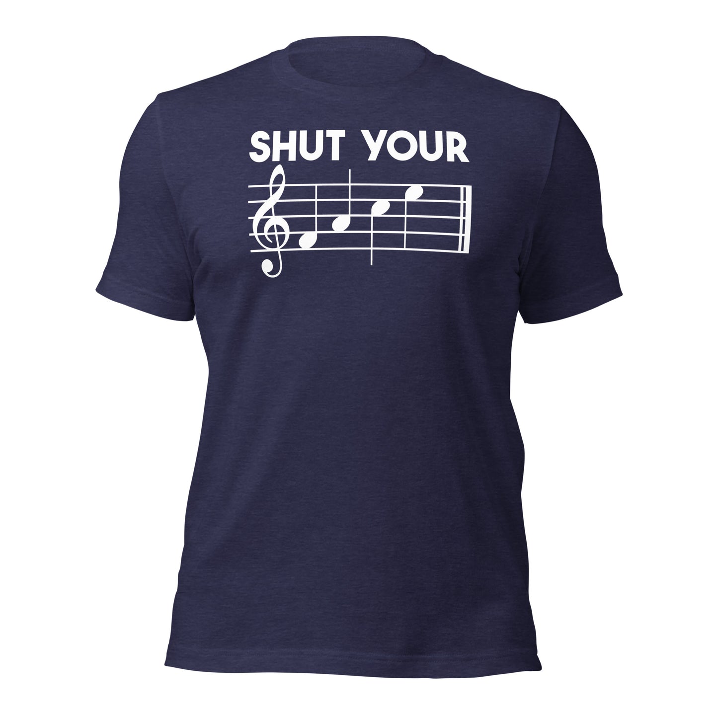 Cierra la cara Camiseta con notas musicales