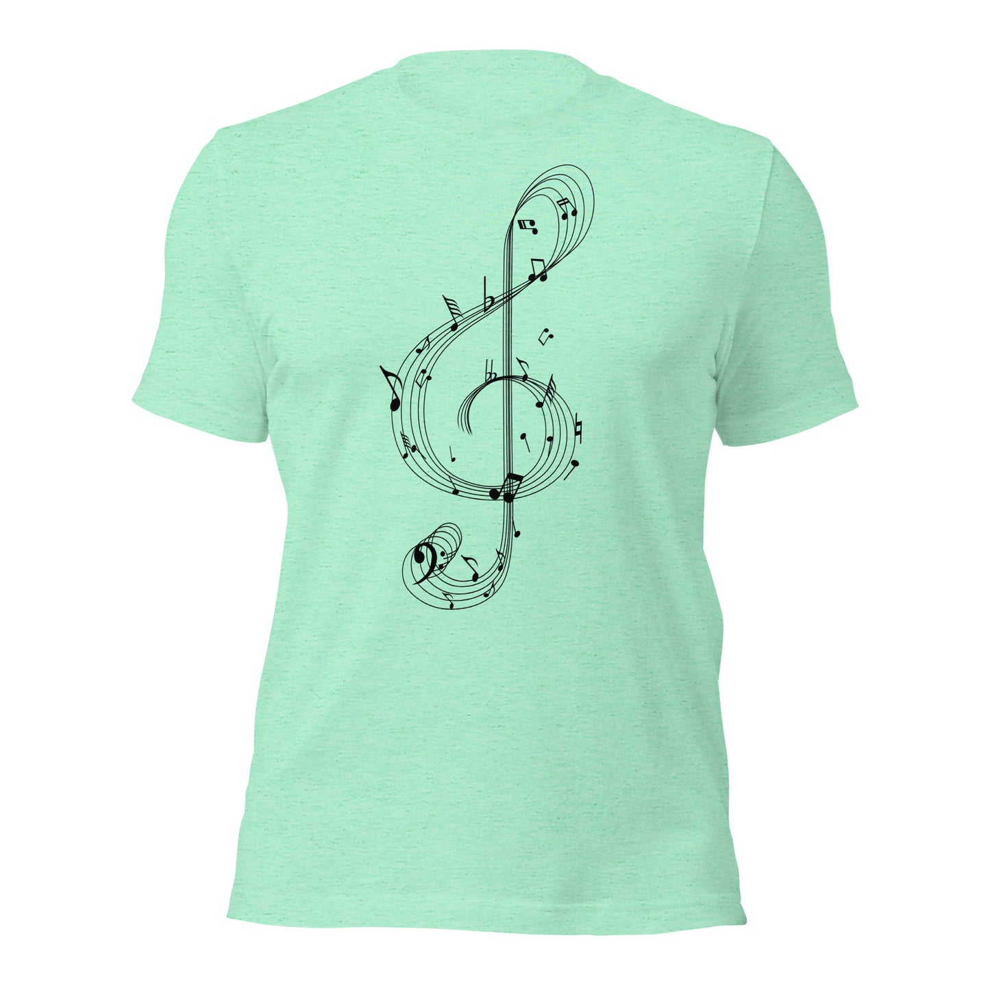 Camiseta con clave de sol y melodía caprichosa