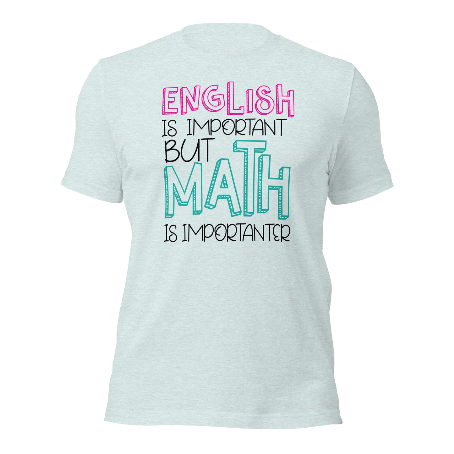 El inglés es importante, pero las matemáticas son aún más importantes. Camiseta del profesor.