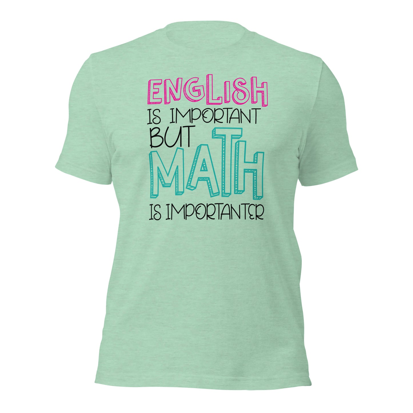 El inglés es importante, pero las matemáticas son aún más importantes. Camiseta del profesor.