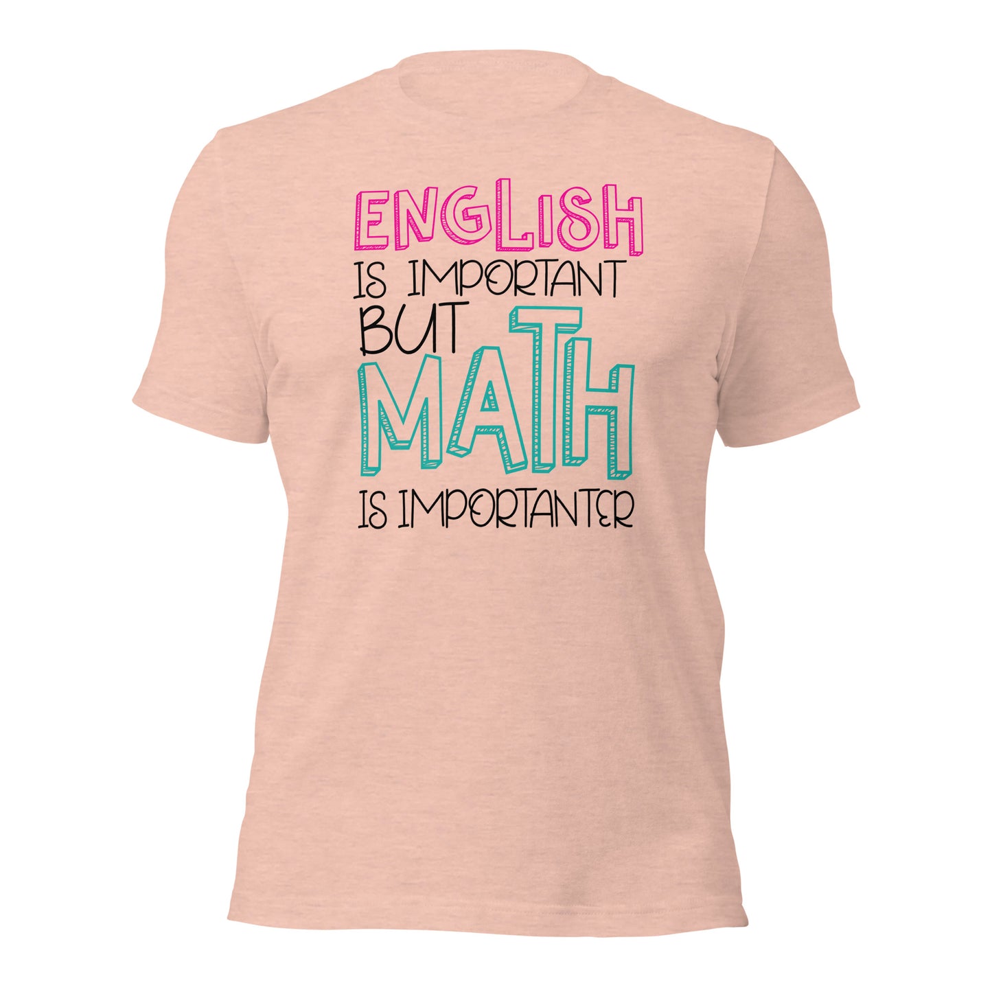 El inglés es importante, pero las matemáticas son aún más importantes. Camiseta del profesor.