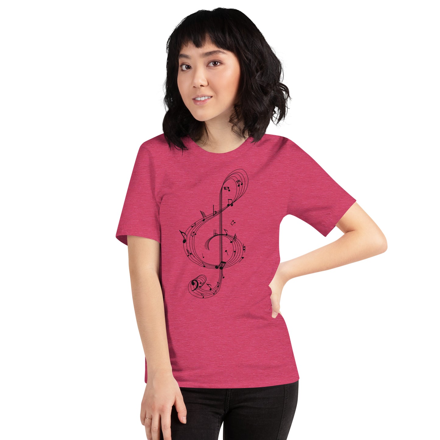 Camiseta con clave de sol y melodía caprichosa