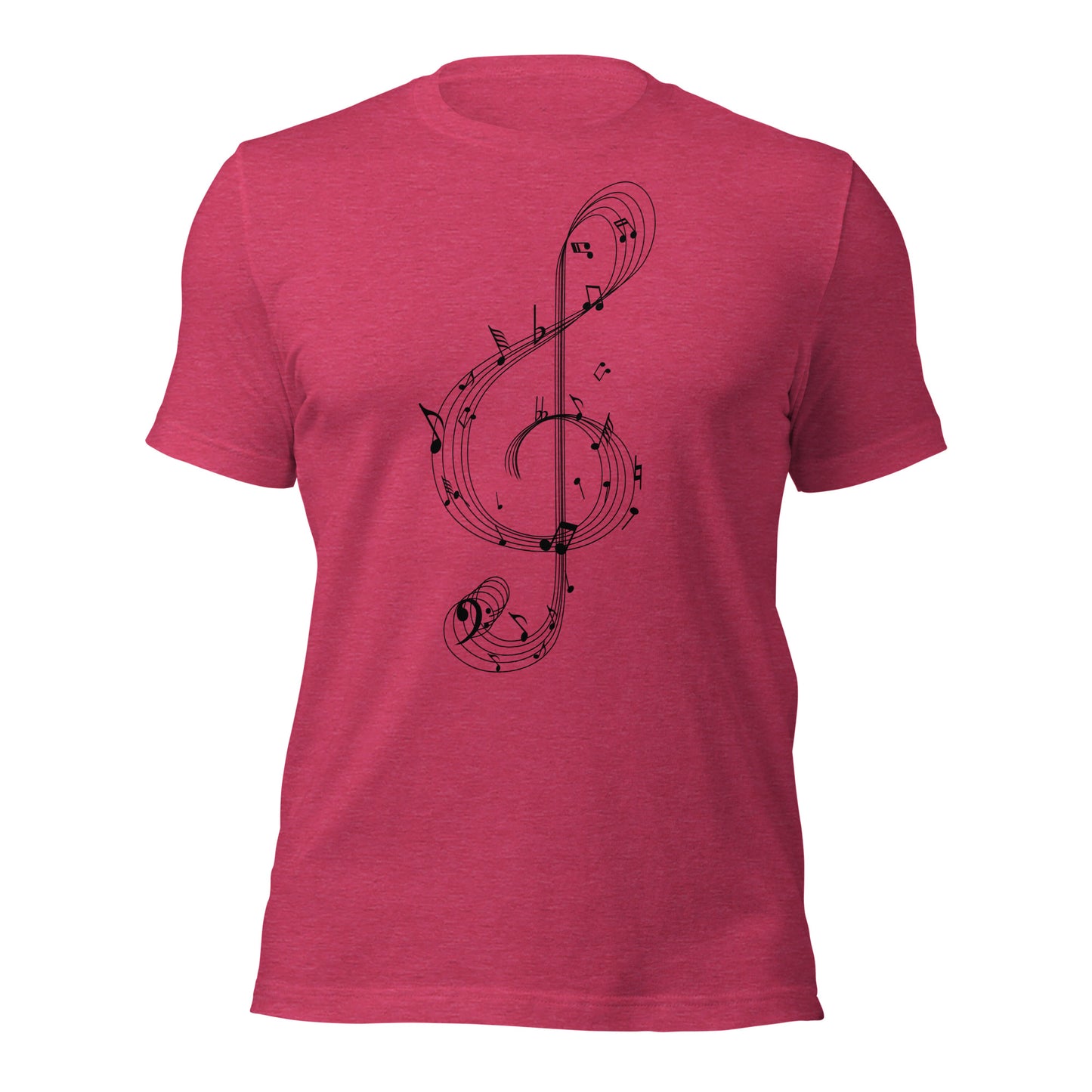 Camiseta con clave de sol y melodía caprichosa