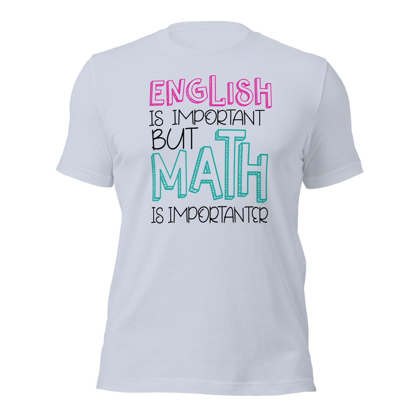 El inglés es importante, pero las matemáticas son aún más importantes. Camiseta del profesor.