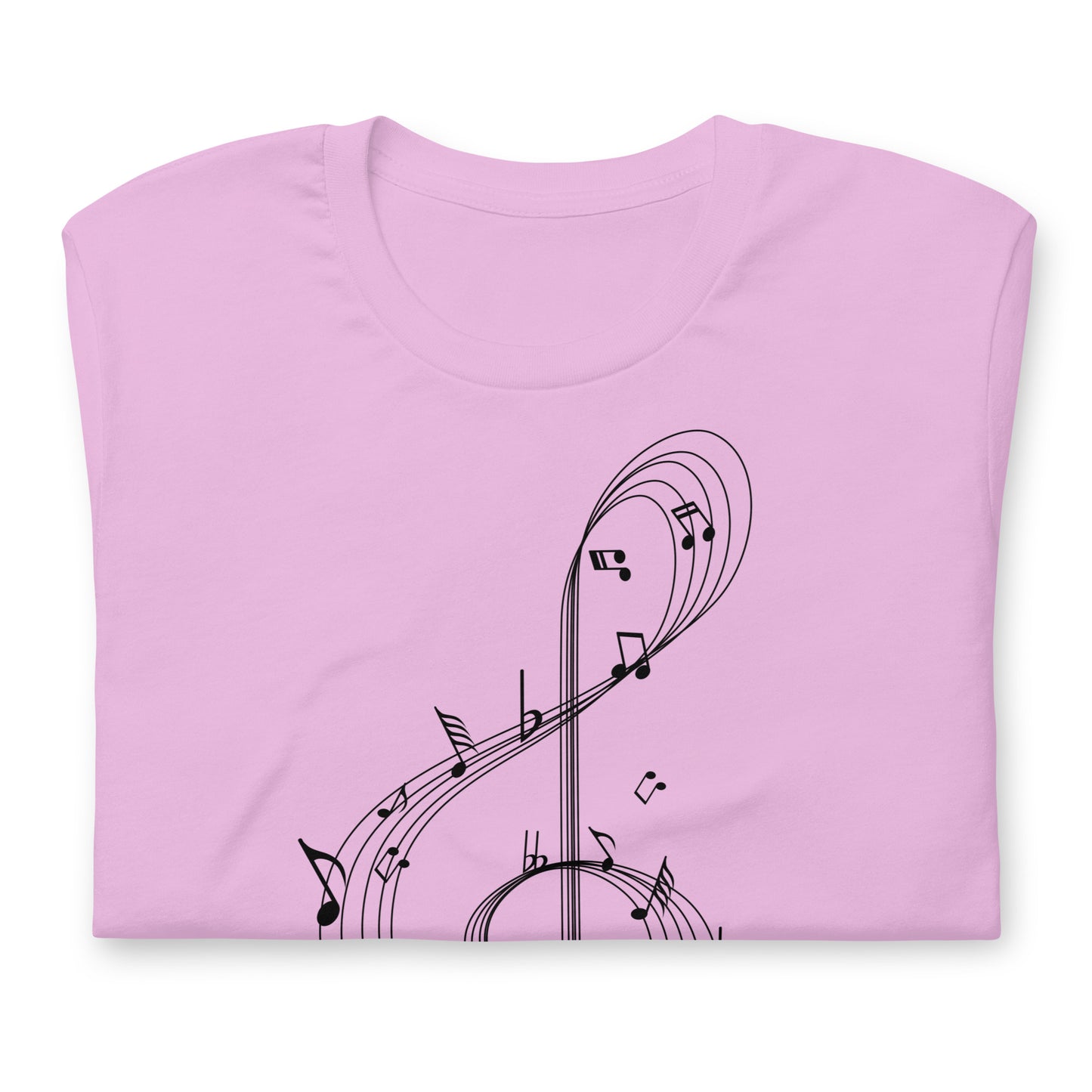 Camiseta con clave de sol y melodía caprichosa