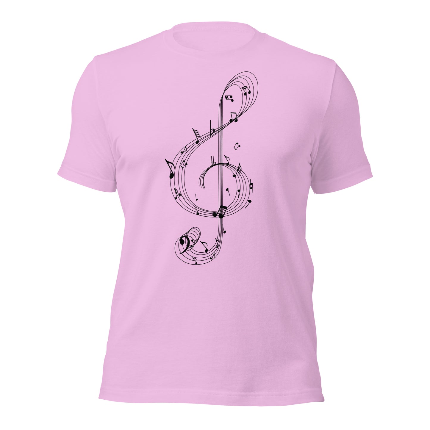 Camiseta con clave de sol y melodía caprichosa