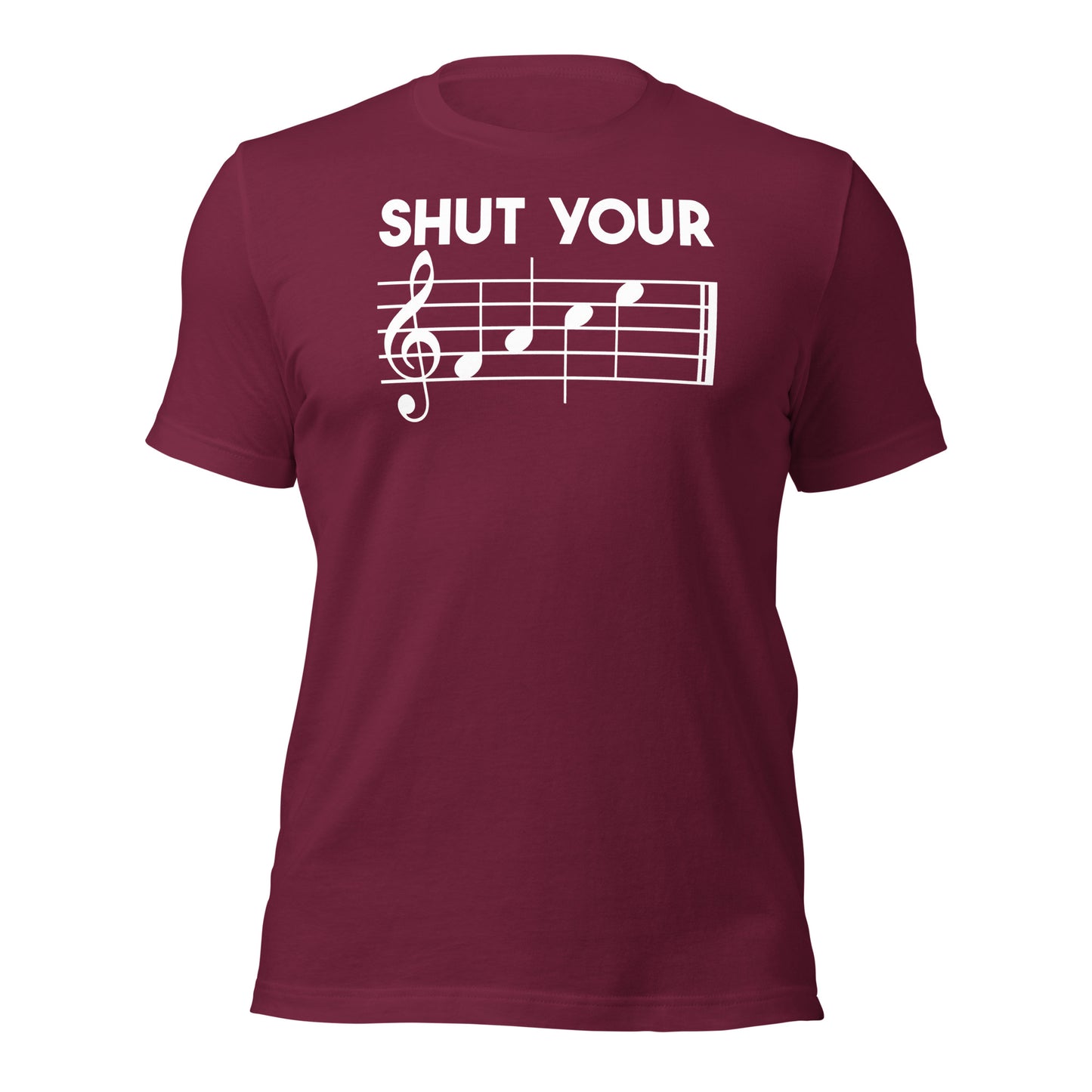 Cierra la cara Camiseta con notas musicales