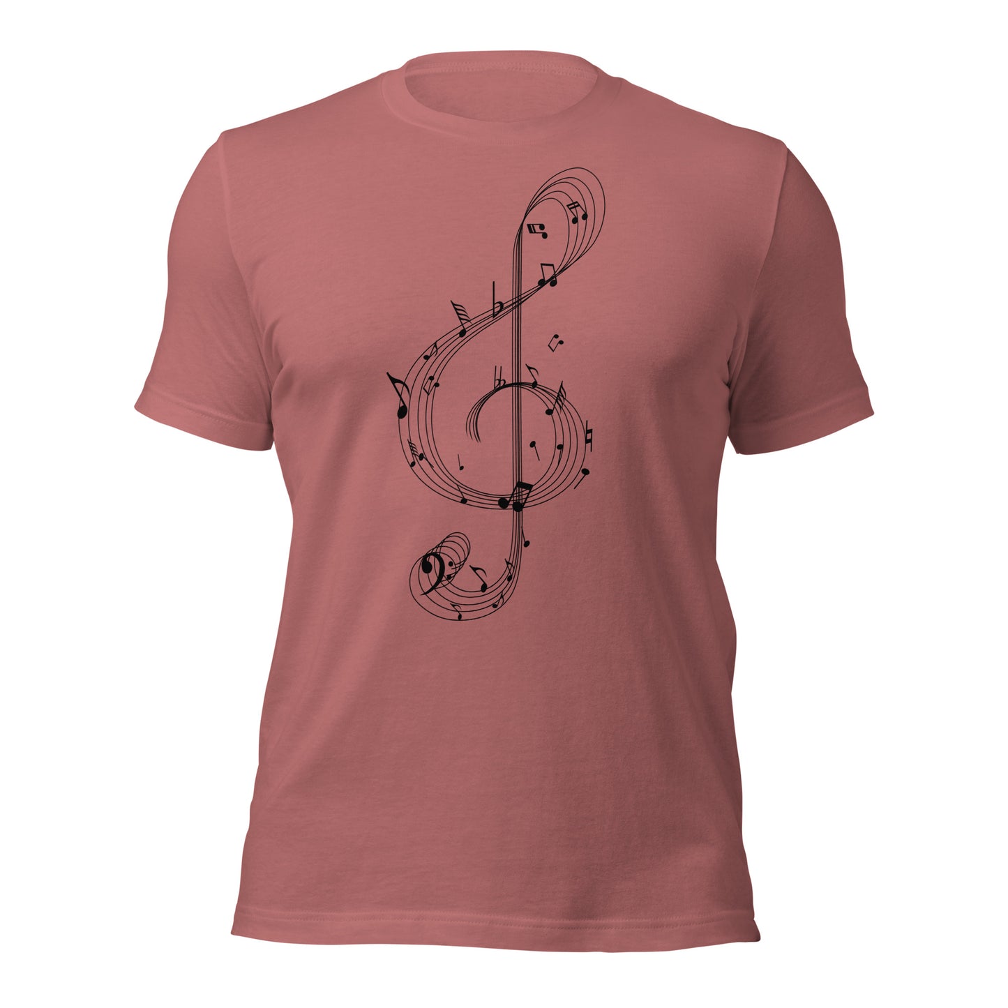 Camiseta con clave de sol y melodía caprichosa