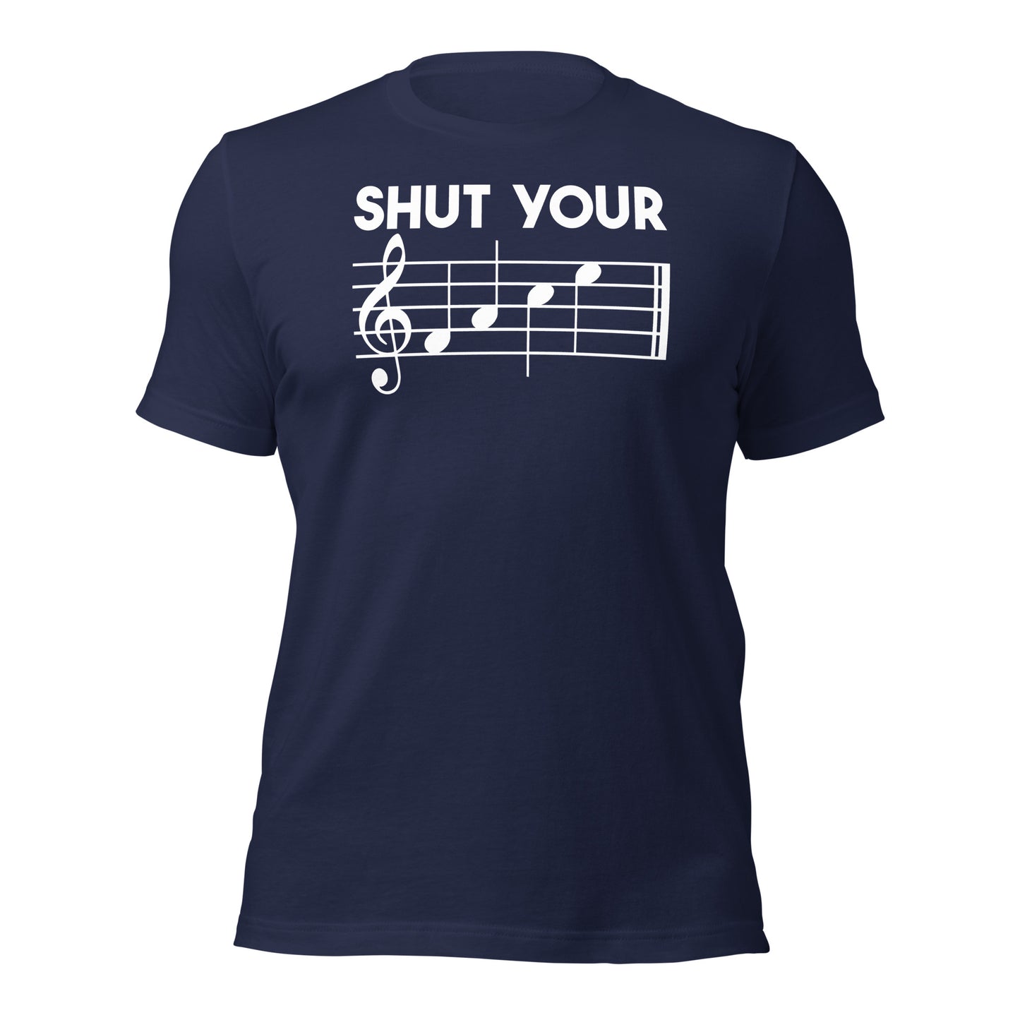 Cierra la cara Camiseta con notas musicales