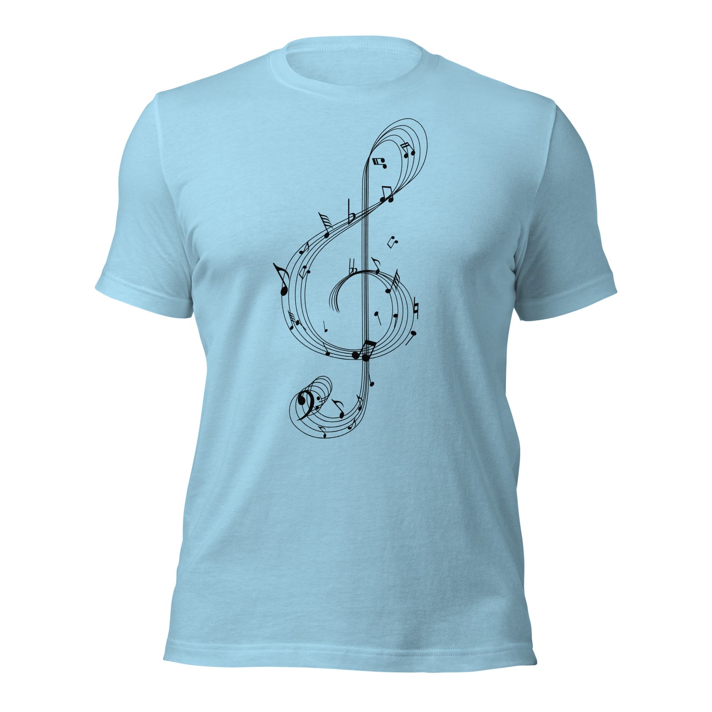 Camiseta con clave de sol y melodía caprichosa