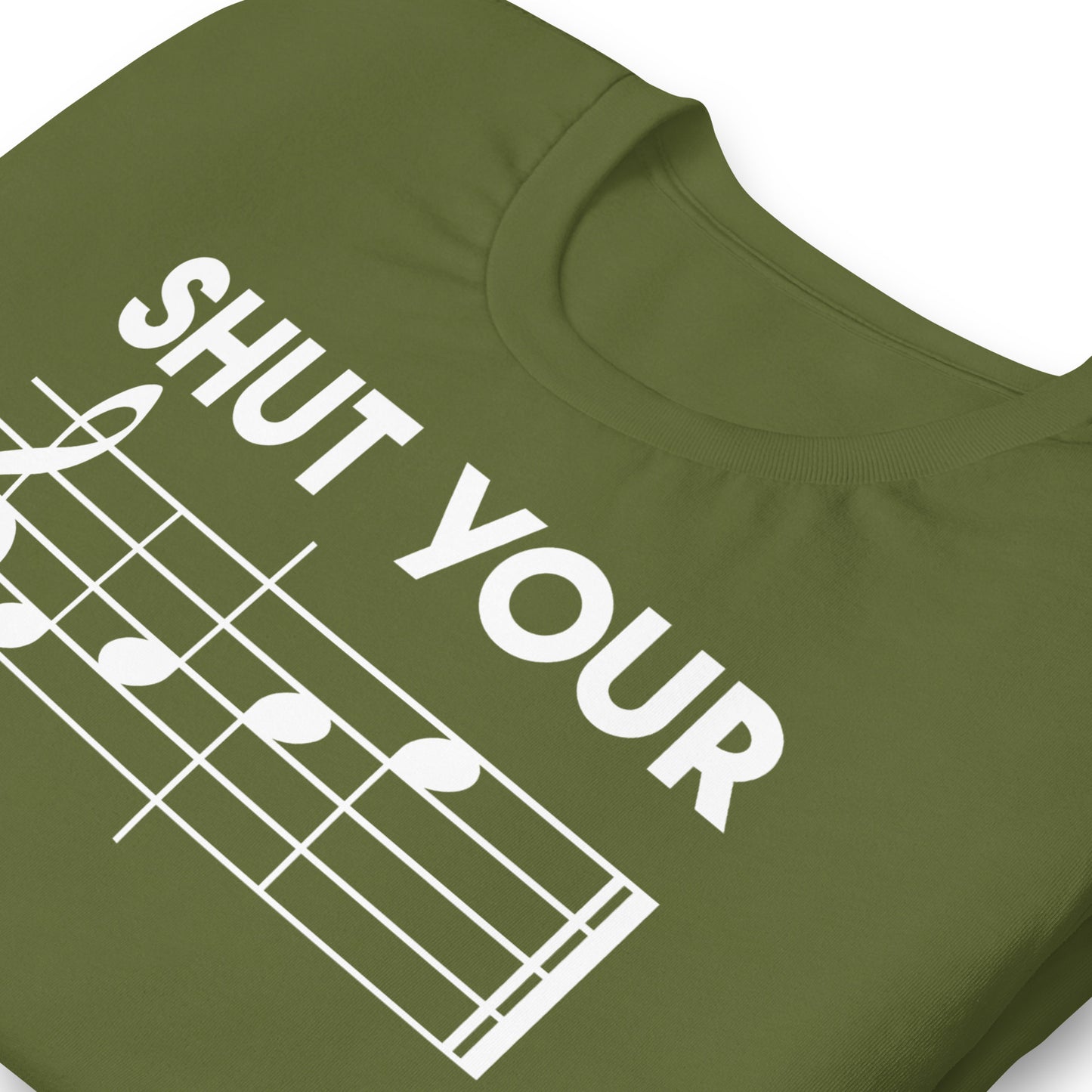 Cierra la cara Camiseta con notas musicales