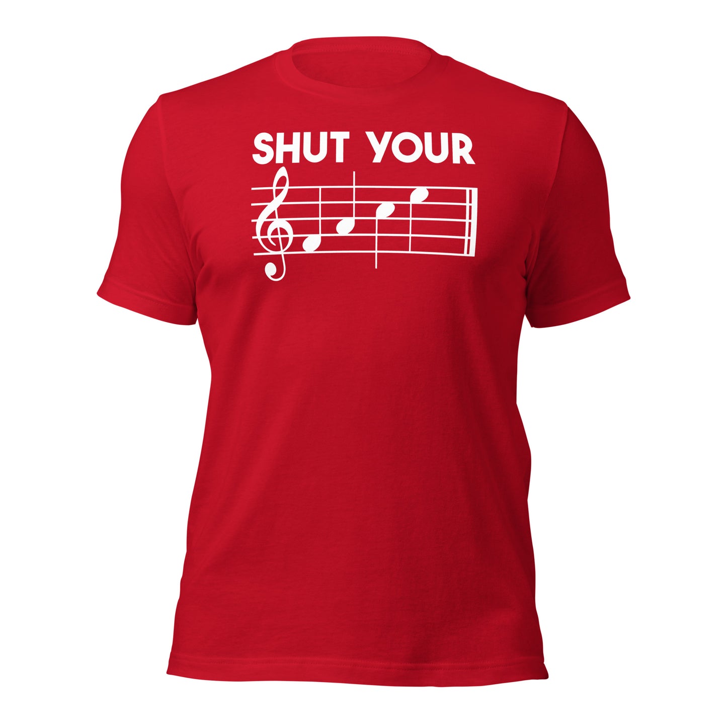 Cierra la cara Camiseta con notas musicales