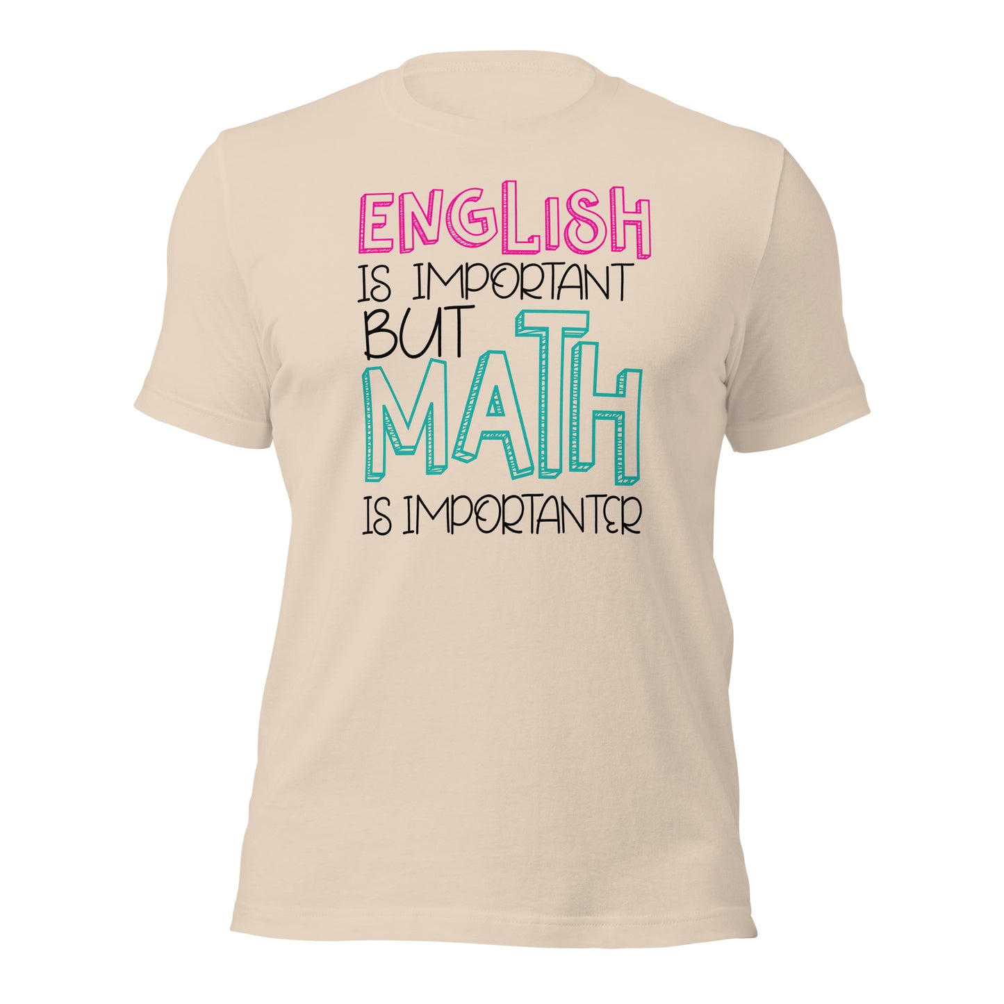 El inglés es importante, pero las matemáticas son aún más importantes. Camiseta del profesor.