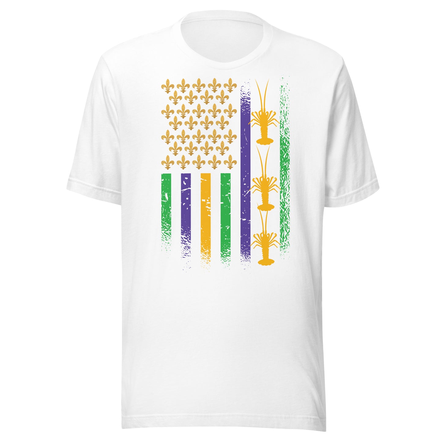 Camiseta con la bandera del Mardi Gras de cangrejos de río