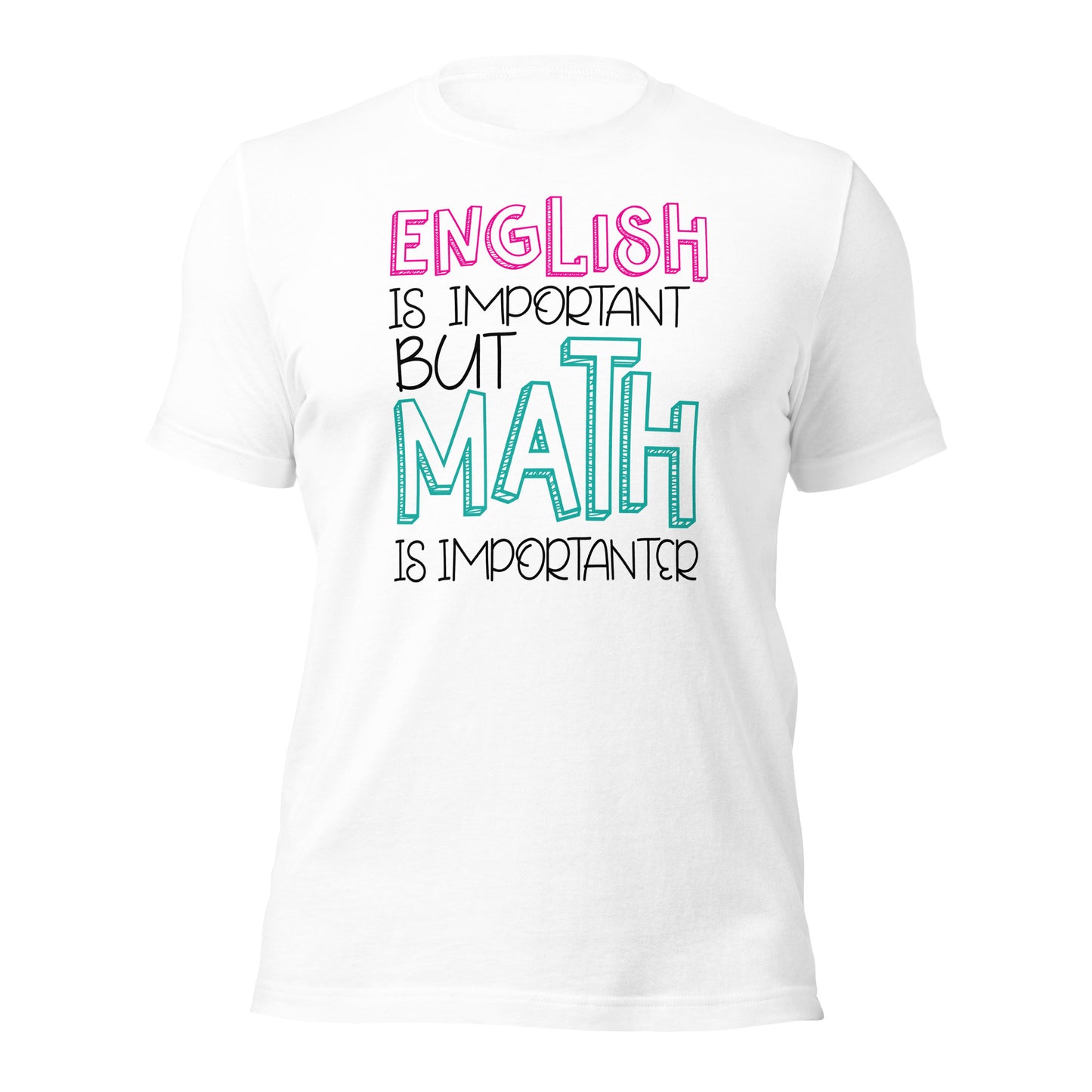 El inglés es importante, pero las matemáticas son aún más importantes. Camiseta del profesor.