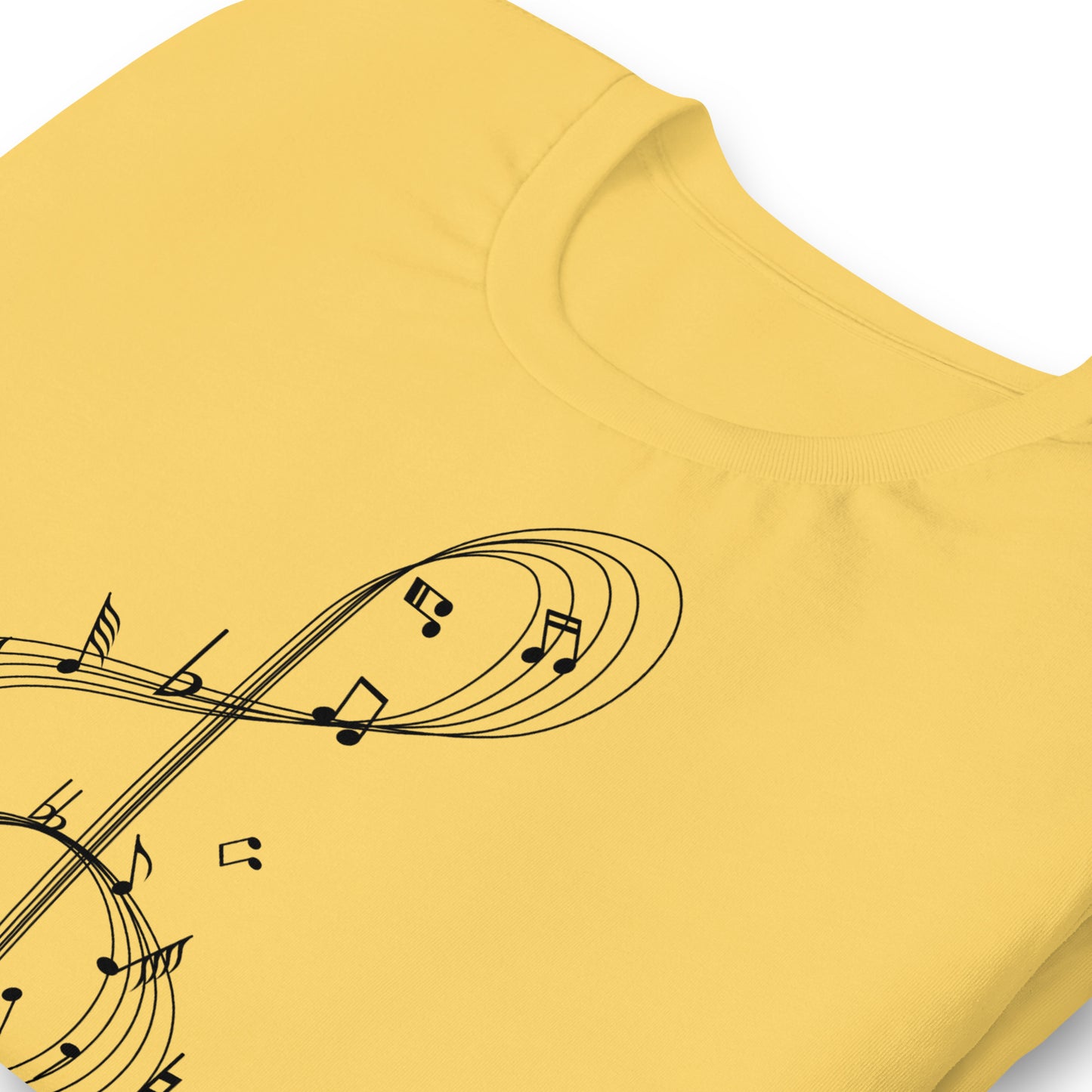 Camiseta con clave de sol y melodía caprichosa