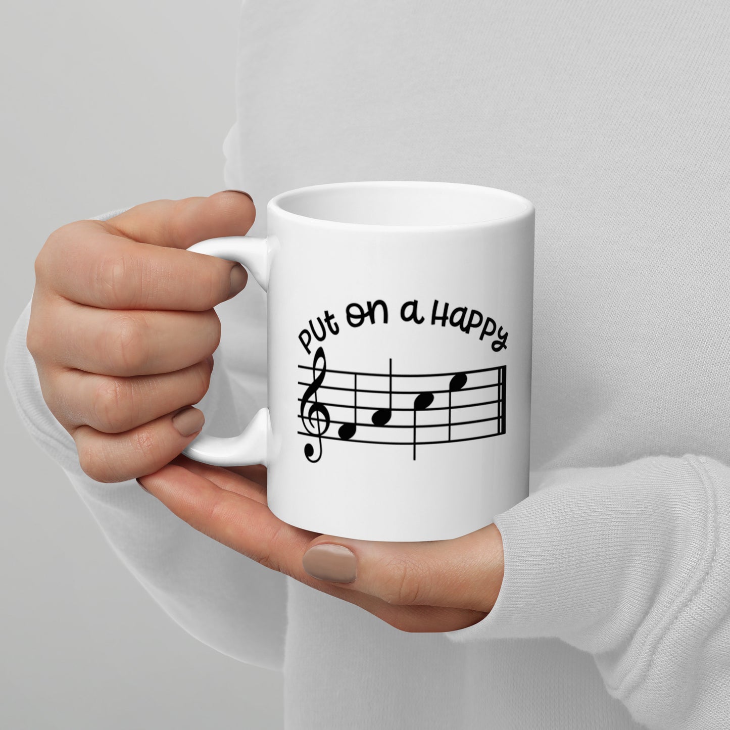 Taza "Pon una cara feliz"
