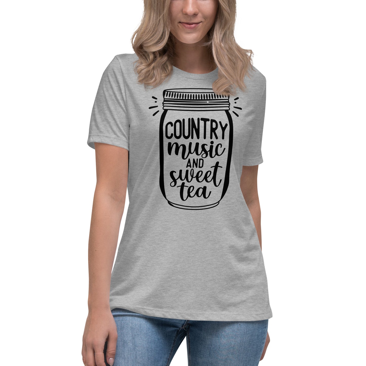 Camiseta holgada para mujer con música country y té dulce