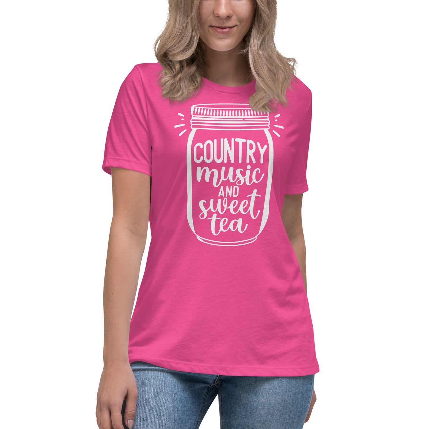 Camiseta holgada para mujer con música country y té dulce