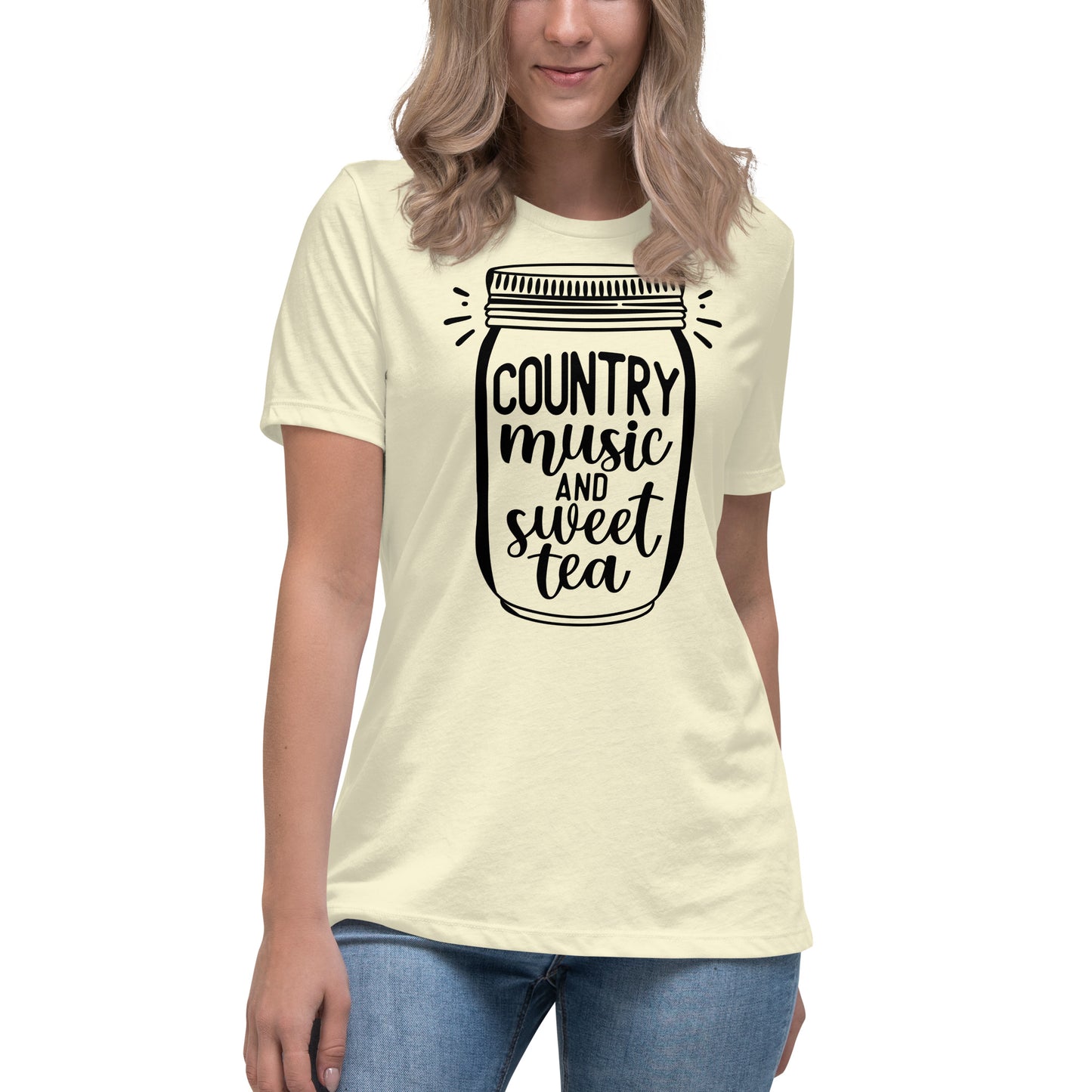 Camiseta holgada para mujer con música country y té dulce