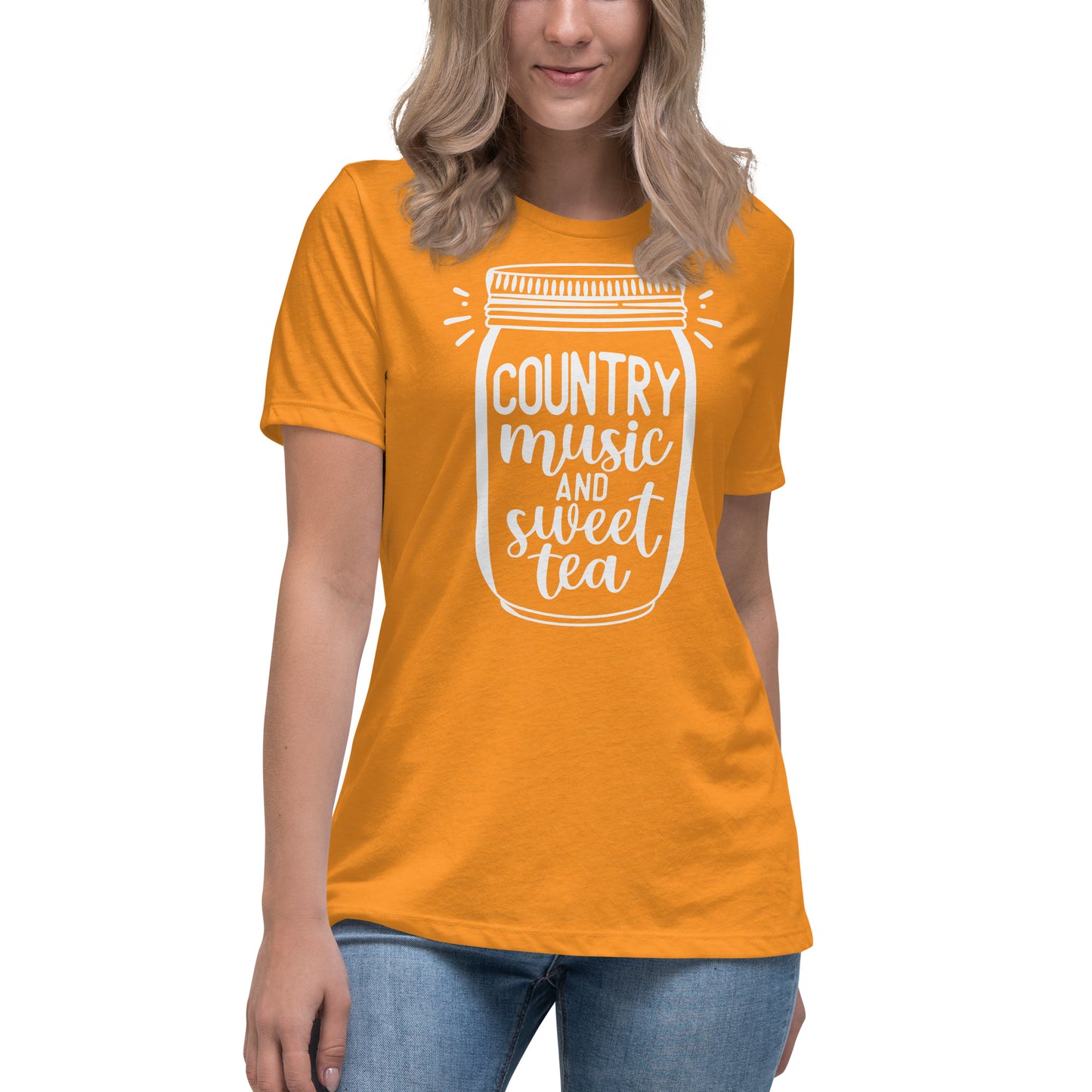 Camiseta holgada para mujer con música country y té dulce