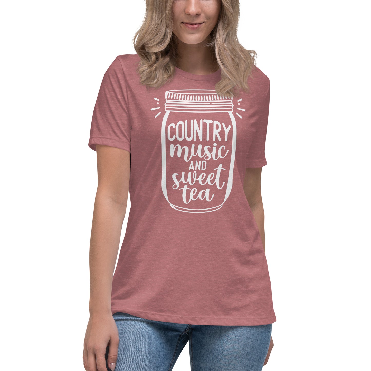 Camiseta holgada para mujer con música country y té dulce
